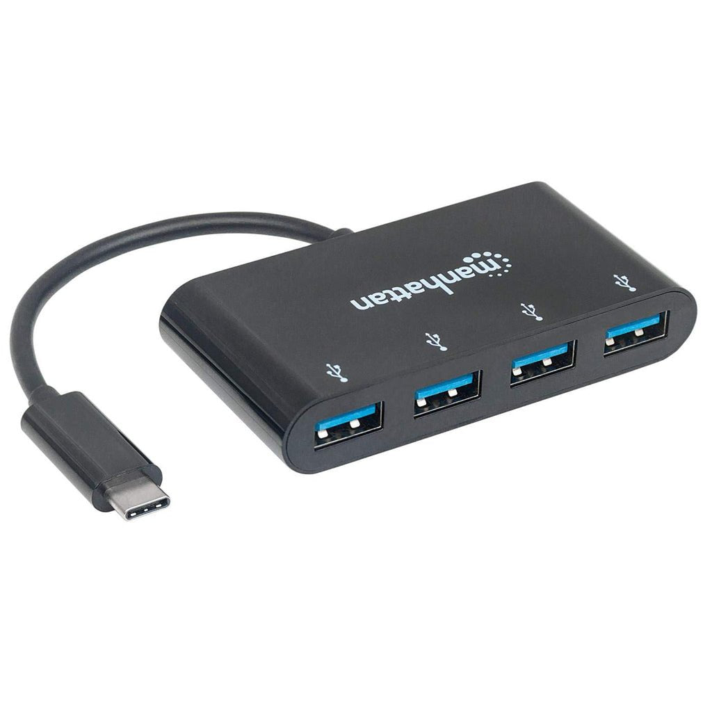 Manhattan Hub Usb-C 3.2 Gen 1 Con 4 Puertos Usb-A 4 Puertos Tipo A, Alimentado Por Bus