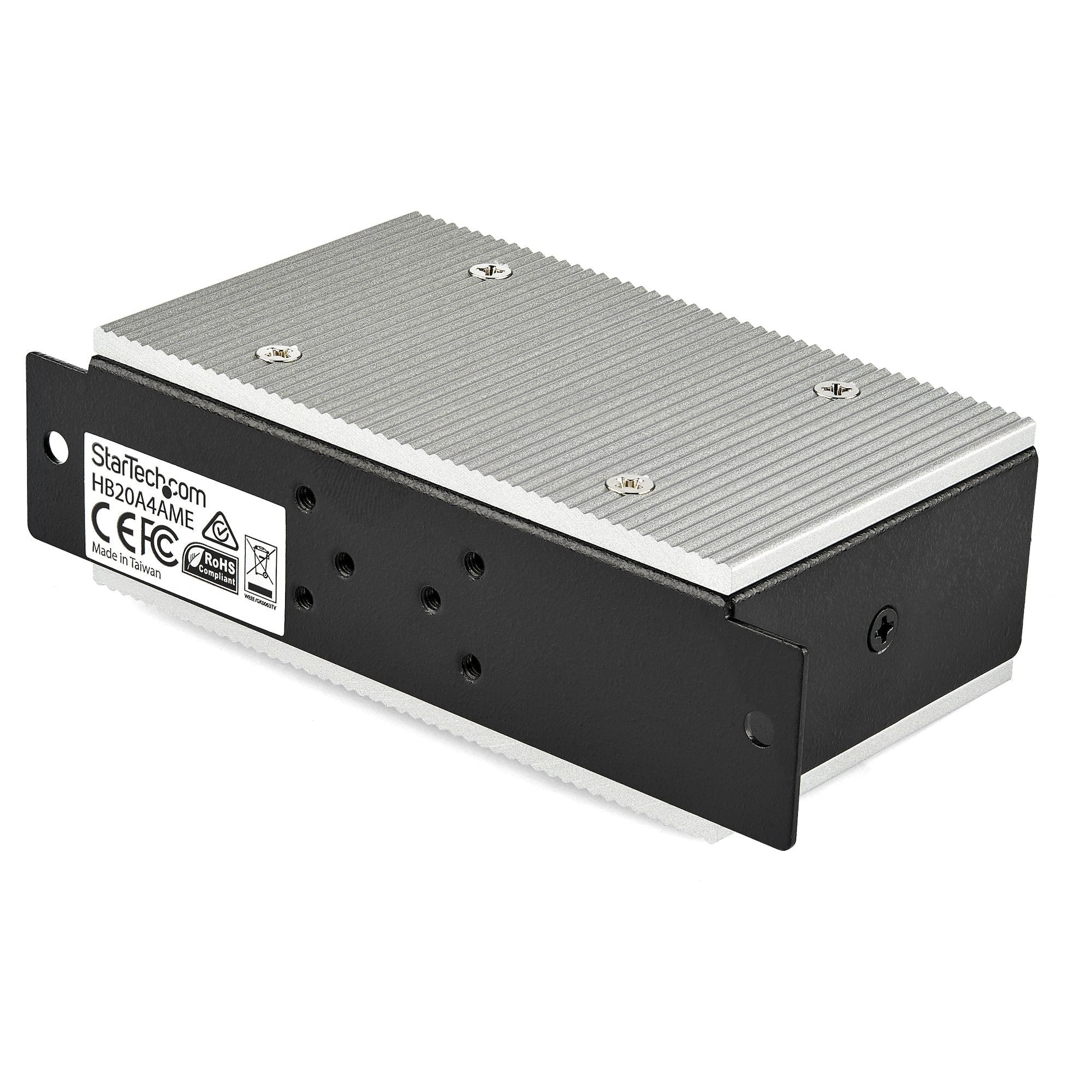 Startech.Com Concentrador Usb 2.0 De 4 Puertos - Hub Industrial De Metal(4xusb-A) Con Esd Y Protección Contra Picos - Temperatura De Funcionamiento Extendida -40 A 85&Deg;C - Instalación En Rieles Din/Pared/Escritorio