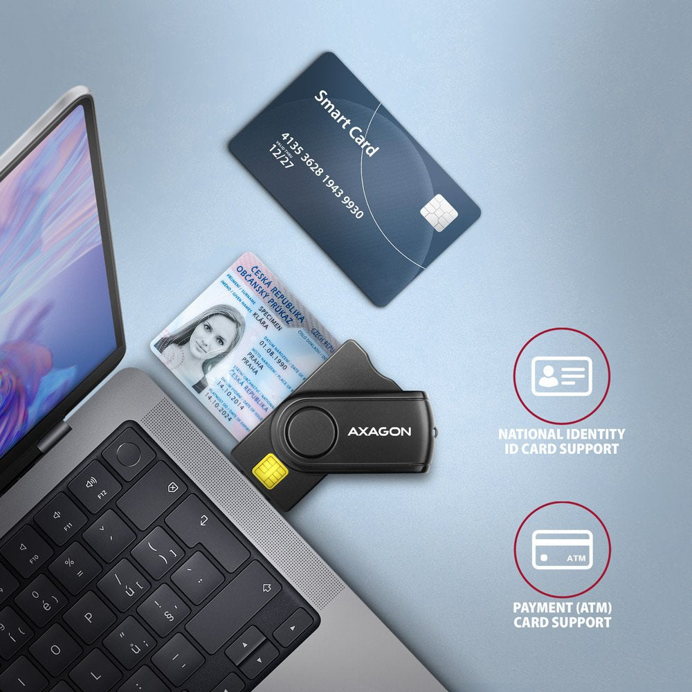 EAN 8595247906953 - Axagon CRE-SMP2A USB Smart card & SD/microSD/SIM PocketReader lector de tarjeta inteligente Interior USB imagen 4