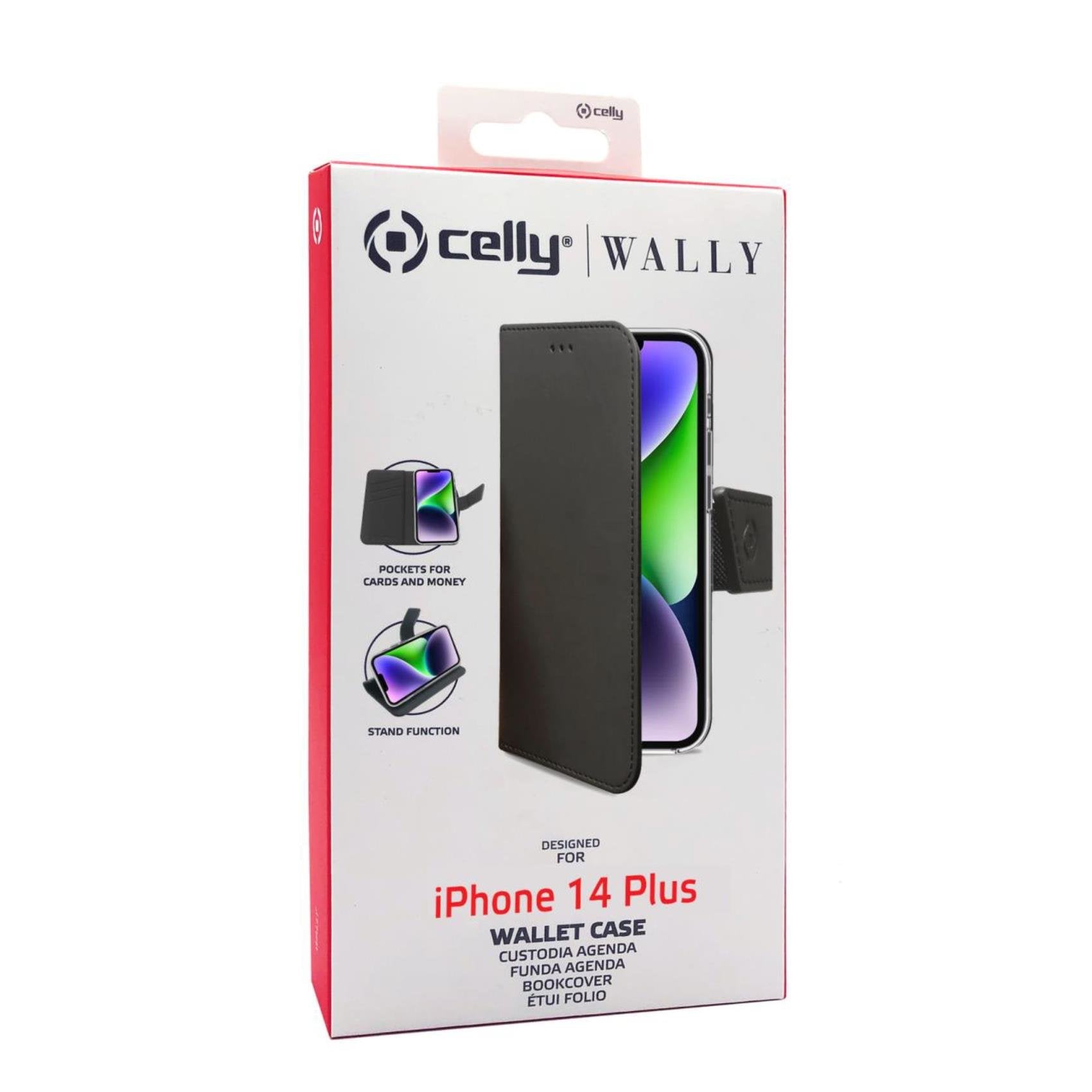 Case Celly Iphone 14 Plus Wallet Case Black Wally1026