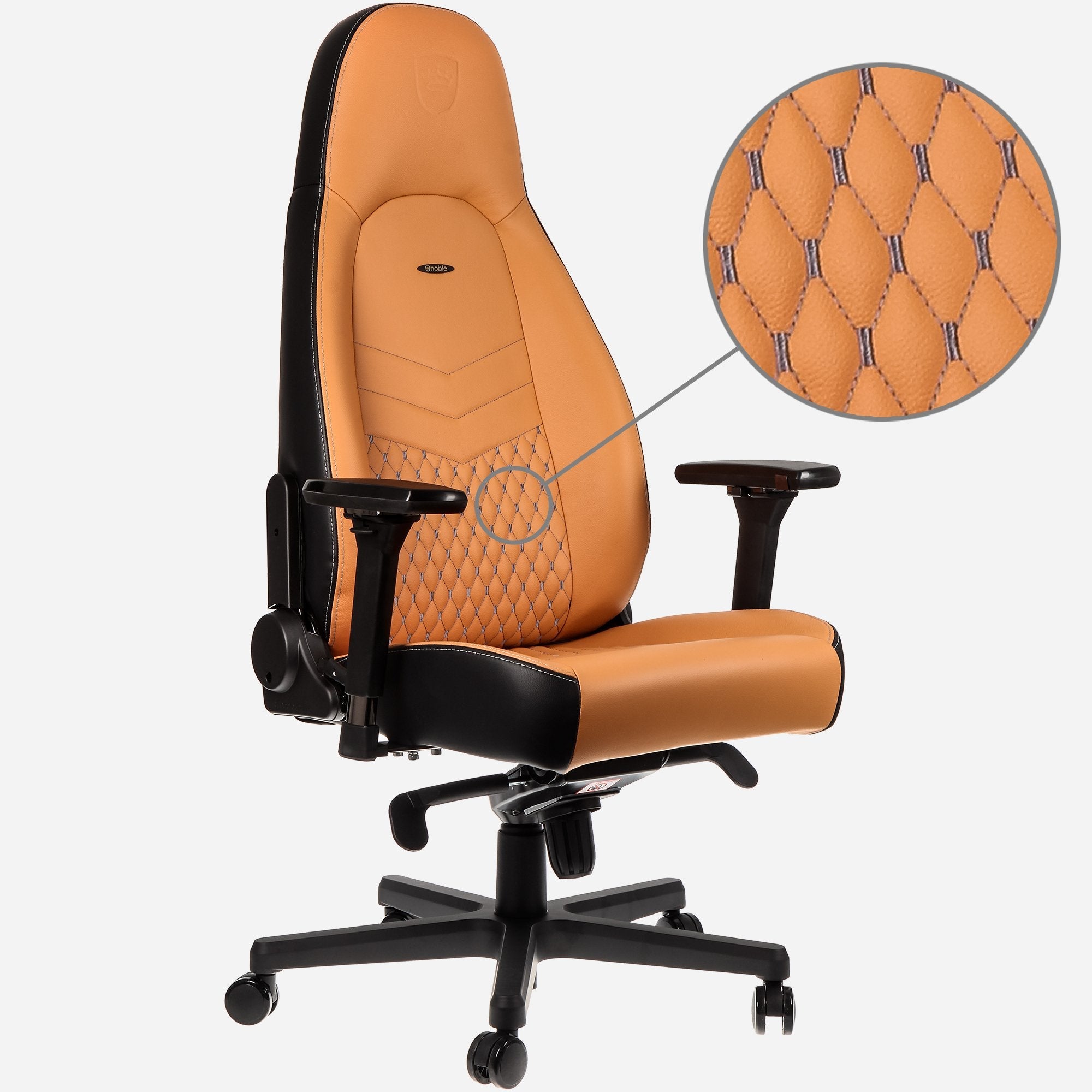 Noblechairs Icon Echtleder Gaming Silla - Cognac Negro