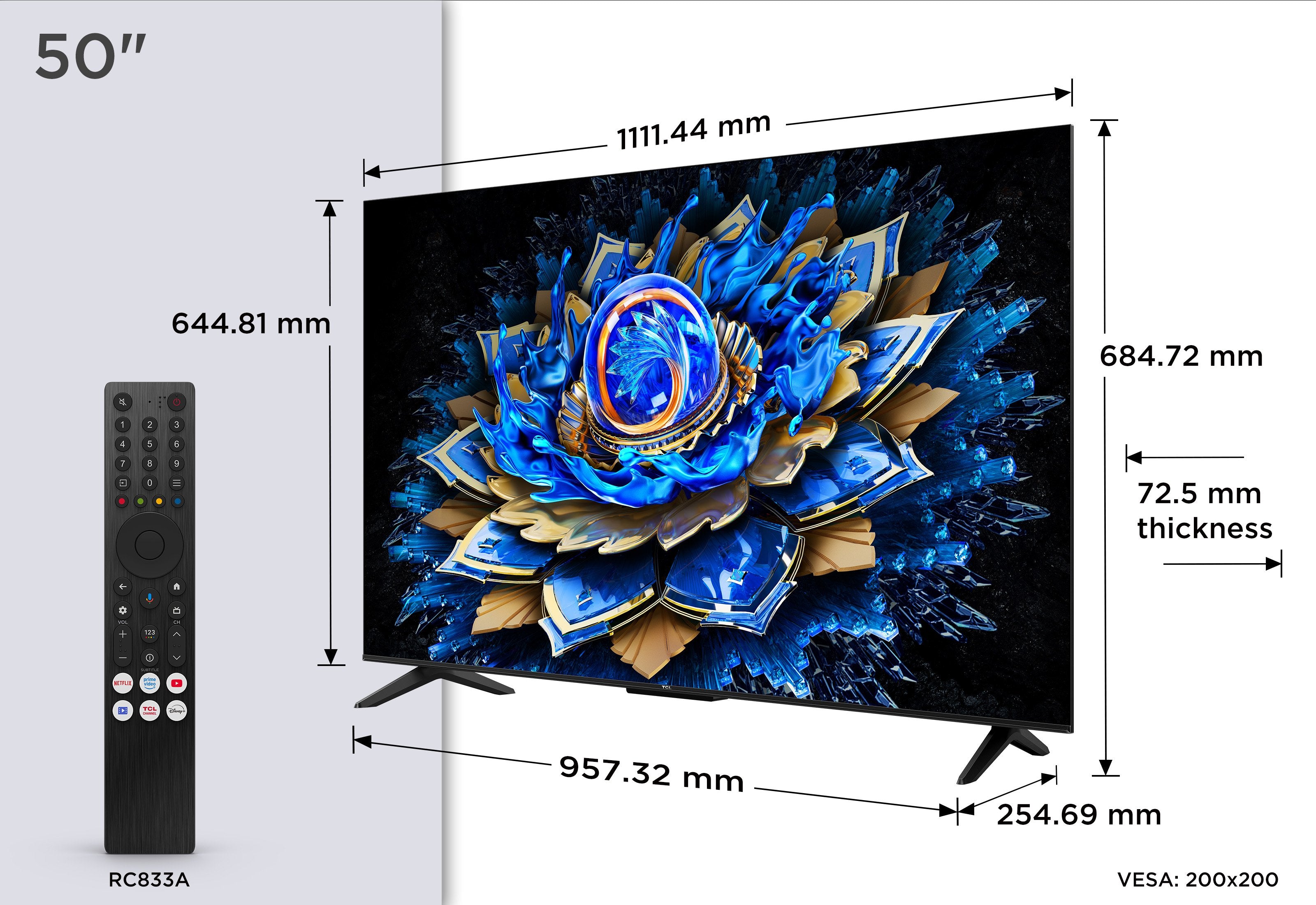 EAN 5901292528560 - TCL T69C 50T69C Televisor 127 cm (50") 4K Ultra HD Smart TV Wifi Negro 350 cd / m² imagen 4