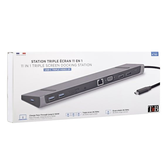EAN 3303170111697 - T'nB DSMST12 base para portátil y replicador de puertos Alámbrico USB 3.2 Gen 1 (3.1 Gen 1) Type-C Negro imagen 6