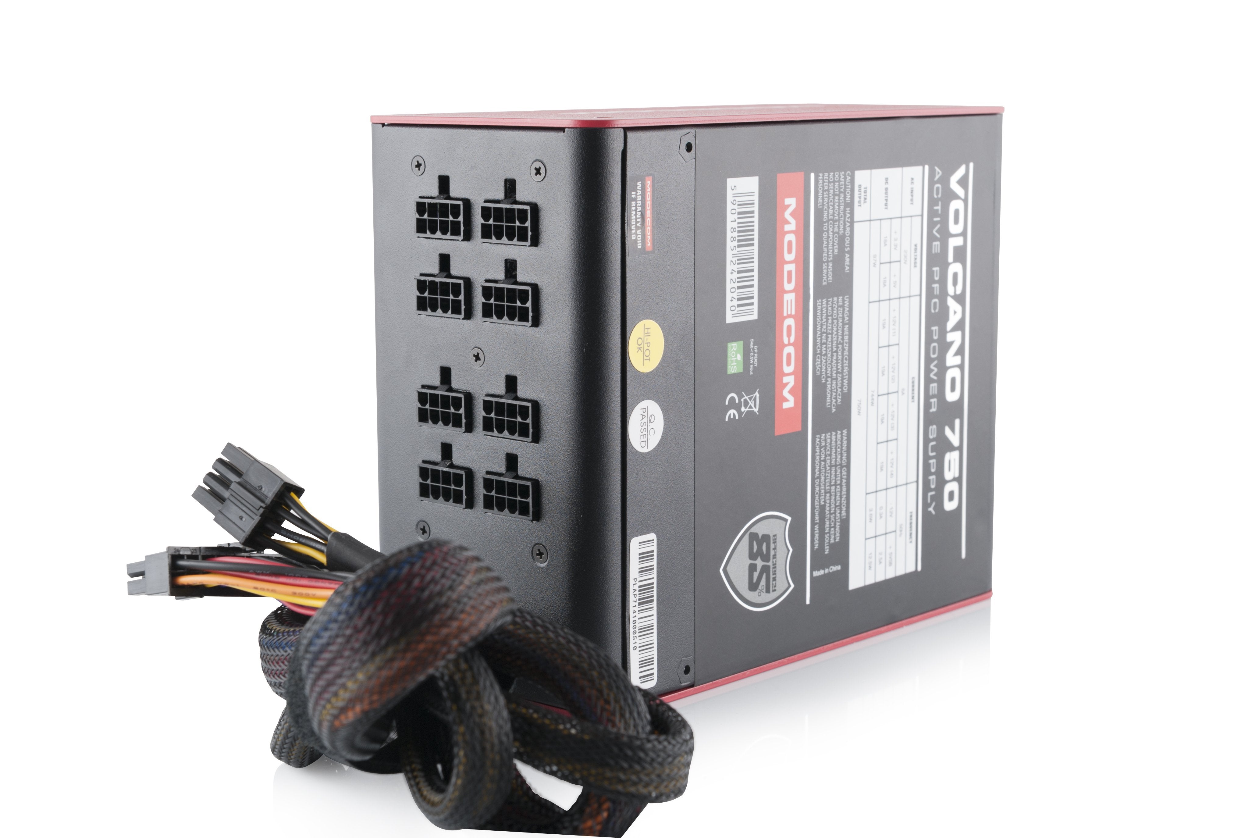 EAN 5901885242040 - Modecom Volcano unidad de fuente de alimentación 750 W 20+4 pin ATX ATX Negro, Rojo imagen 11