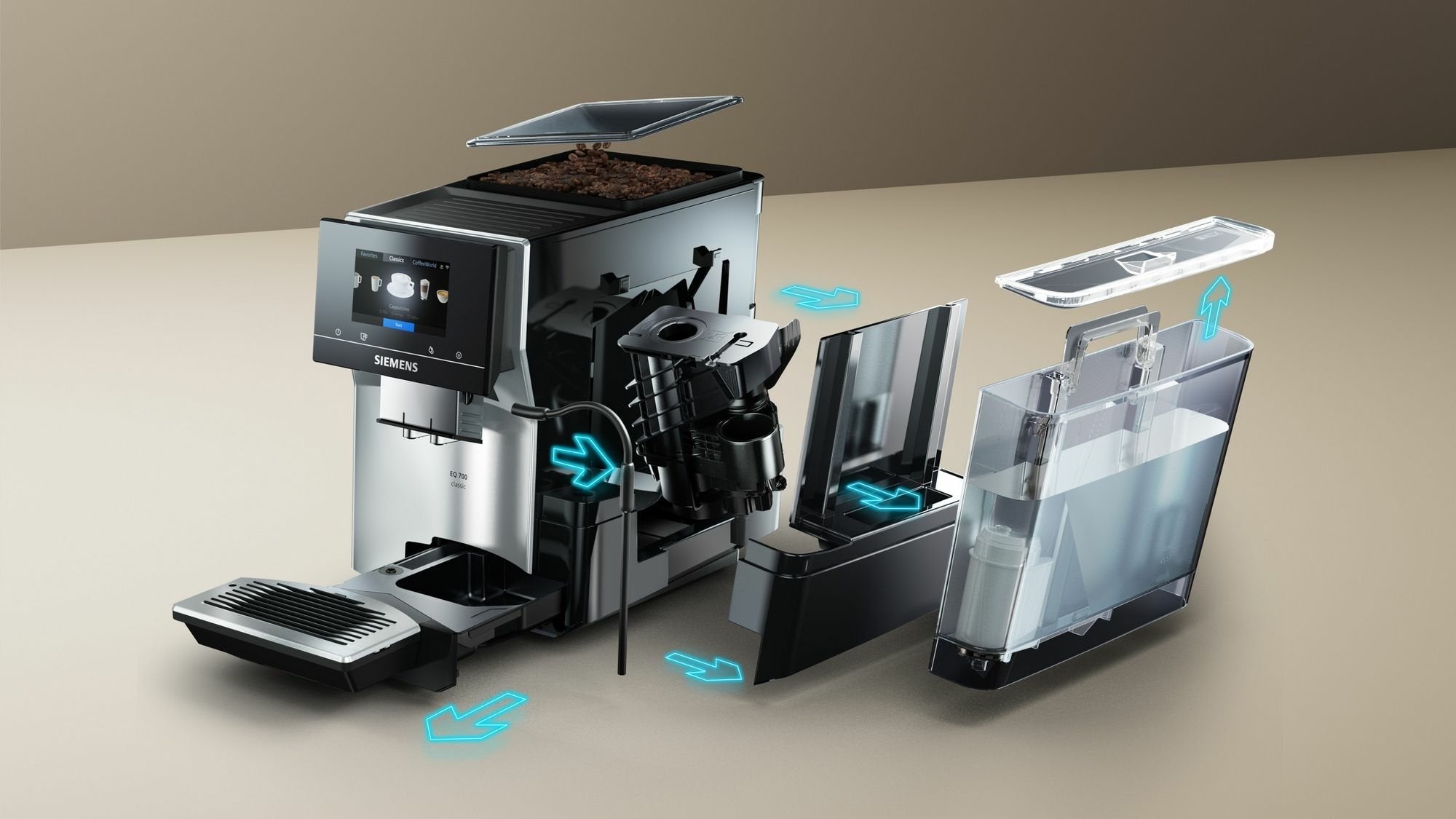 Cafetera Siemens Eq.700 Tp715d01 Eléctrica Totalmente Automática Máquina Espresso 2,4 L
