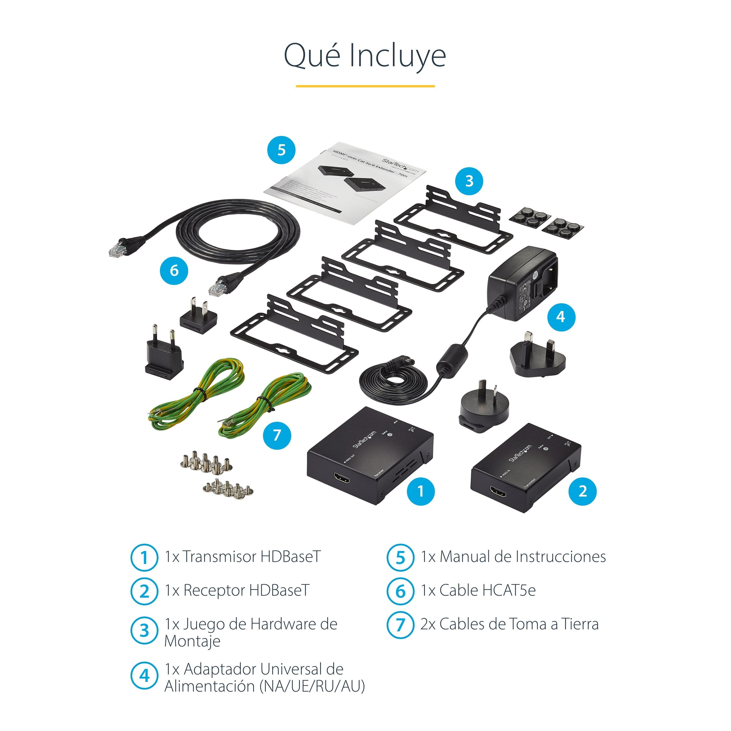 EAN 0065030851107 - StarTech.com ST121HDBTE extensor audio/video Transmisor y receptor de señales AV Negro imagen 10