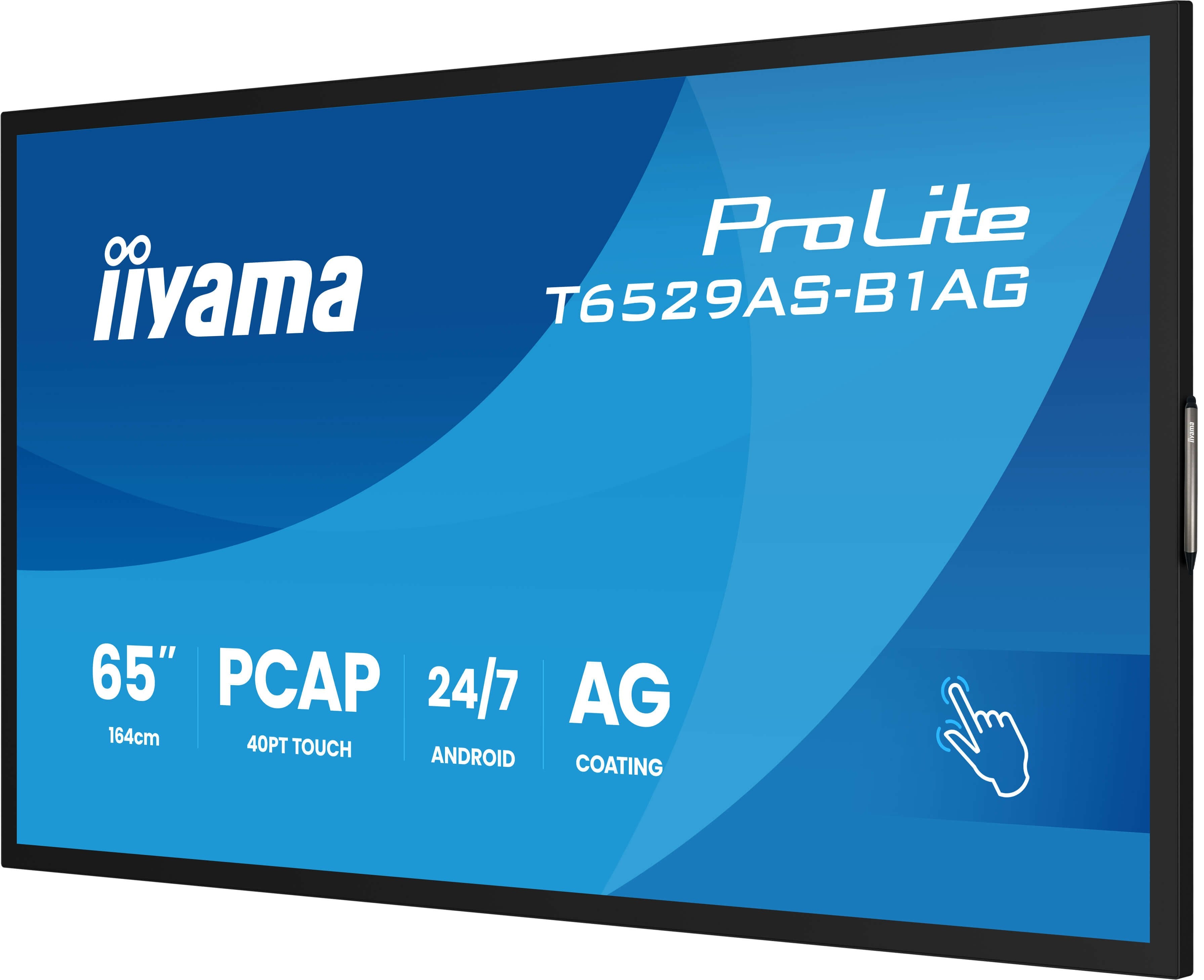 Iiyama T6529as-B1ag Pantalla De Señalización Panel Plano Interactivo 163,8 Cm (64.5") Led Wifi 500 Cd / M² 4k Ultra Hd Negro Pantalla Táctil Procesador Incorporado Android 24/7