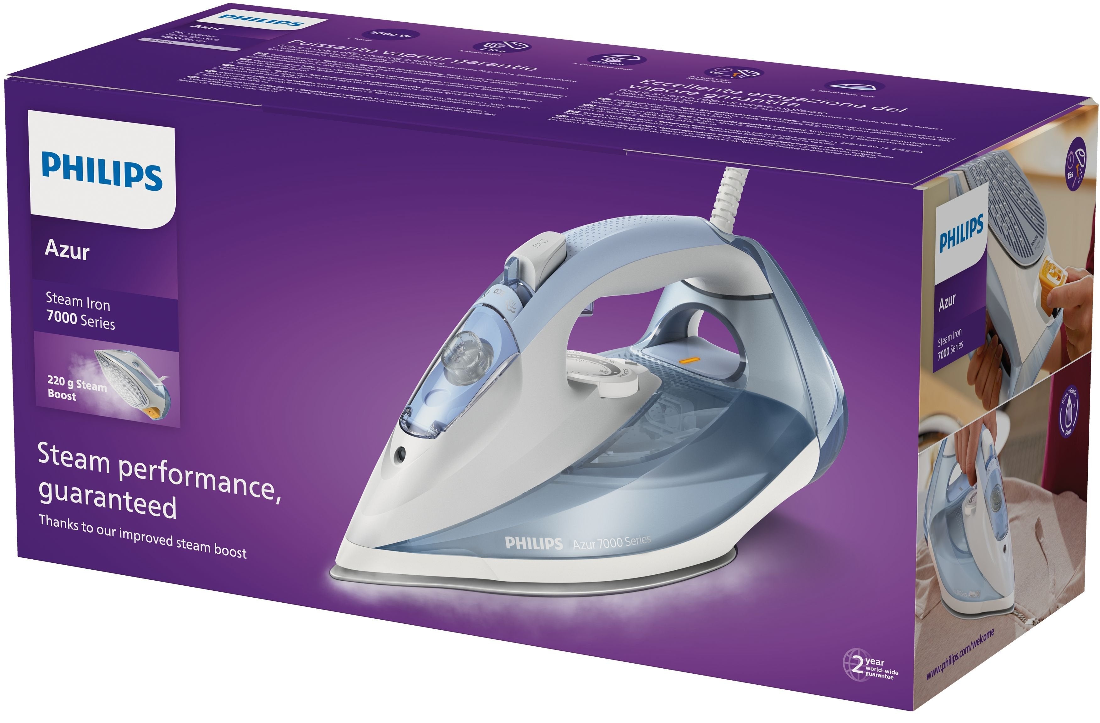Philips 7000 Series Dst7011/20 Plancha De Vapor Hv De Color Azul Claro/Gris