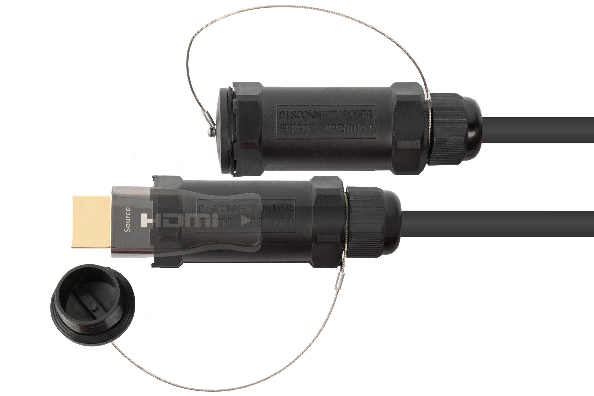 Python Aoc Hybrid High-Speed Hdmi® 2.0b Stahlarmiert 4k @60hz Schwarz 30m