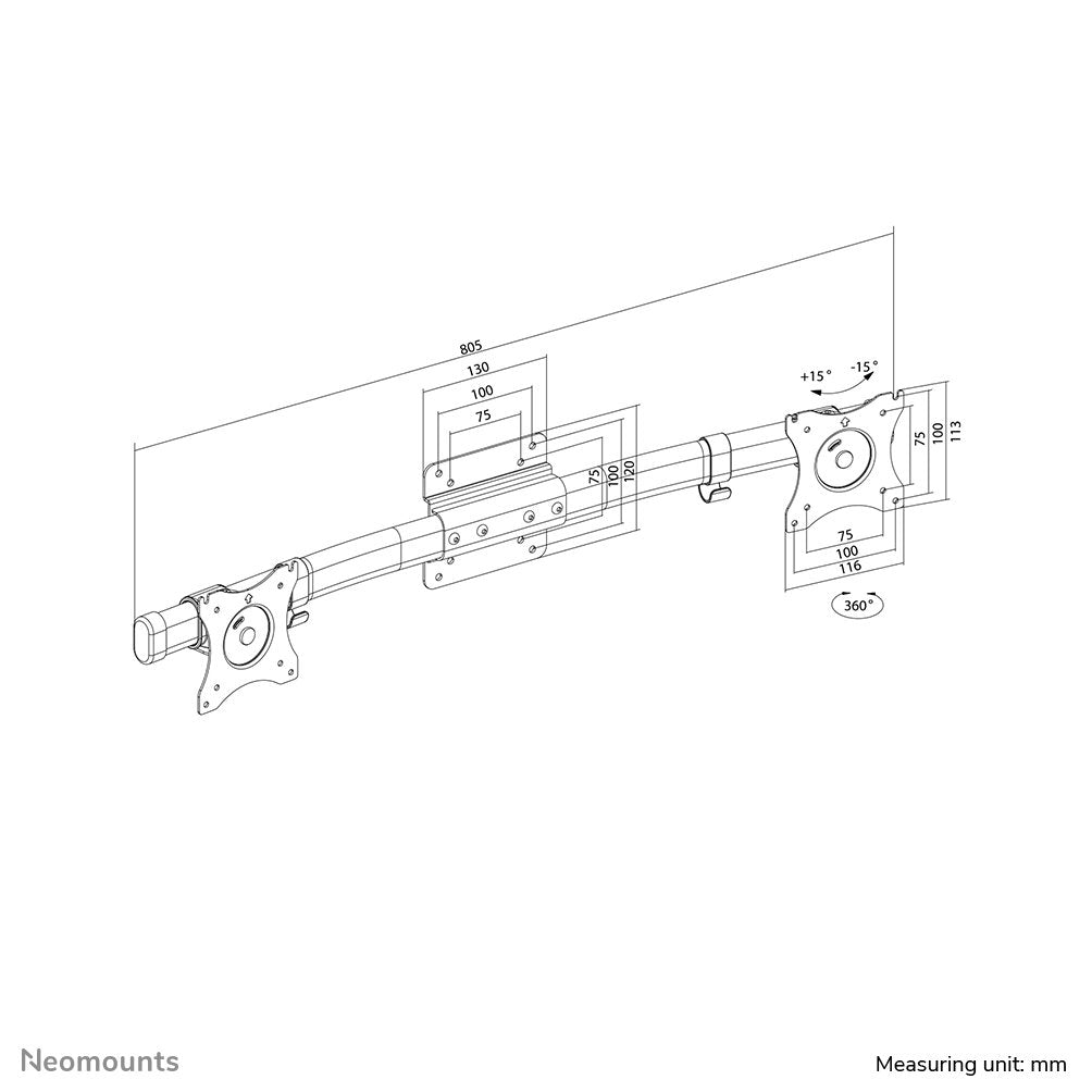 EAN 8717371445485 - Neomounts FPMA-CB100BLACK accesorio para soporte de monitor imagen 8