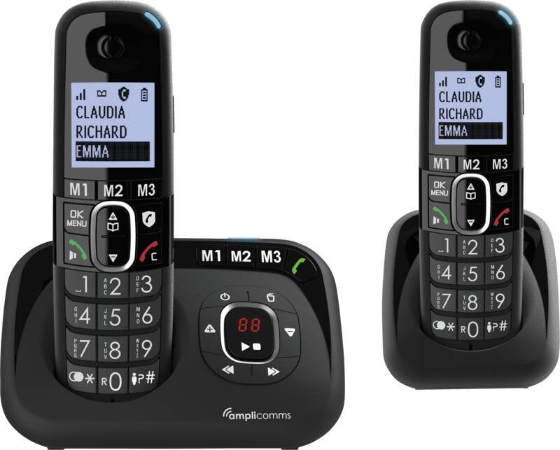 Amplicomms Bigtel 1582 Negro Grosmamentelefon