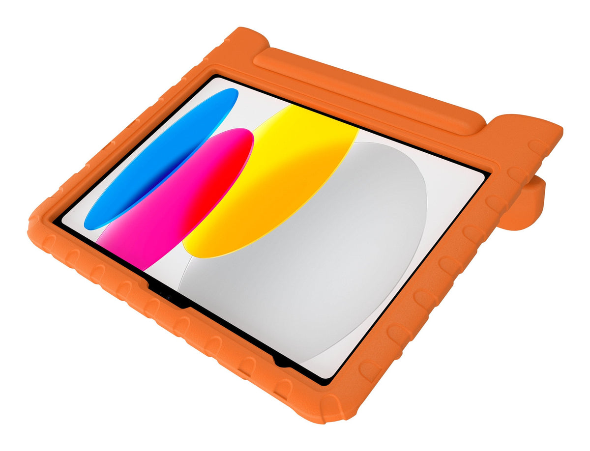 Deqster Kids Case Funda Para Tablet & Cristal Protector F. Ipad 10. 11.Gen Kindersicher & Robust, Integrierte Stylus-Soporte, 9h Display Protección Vidrio, Naranja