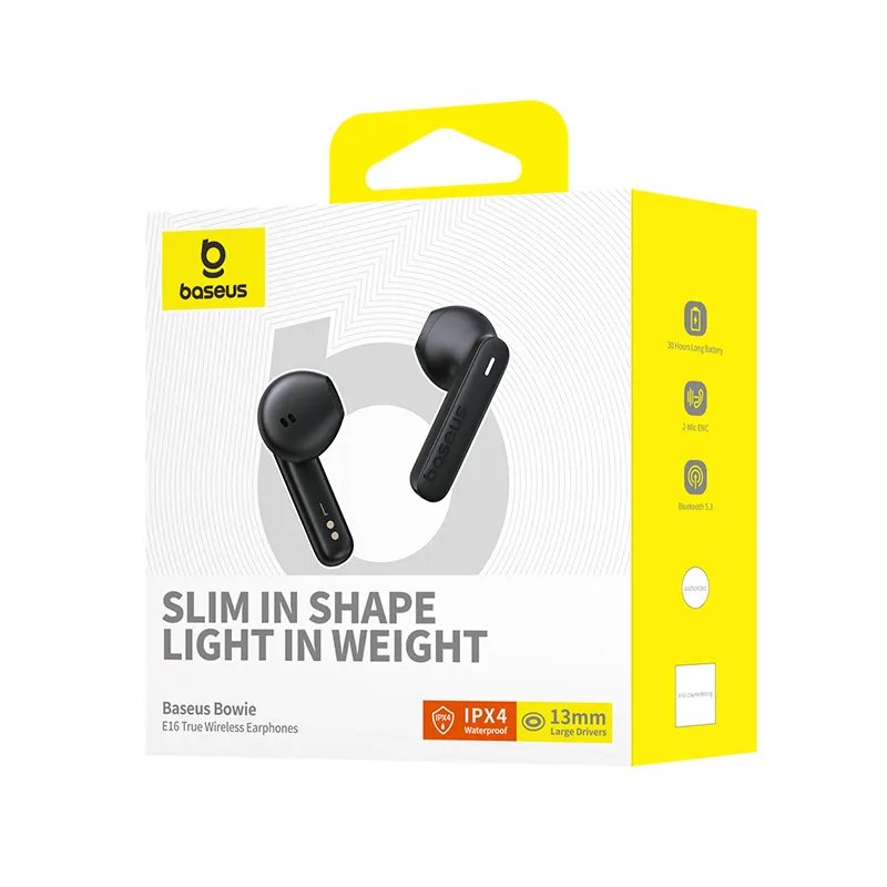 EAN 6932172654801 - Baseus E16 Auriculares Inalámbrico Dentro de oído Llamadas/Música USB Tipo C Bluetooth Negro imagen 3