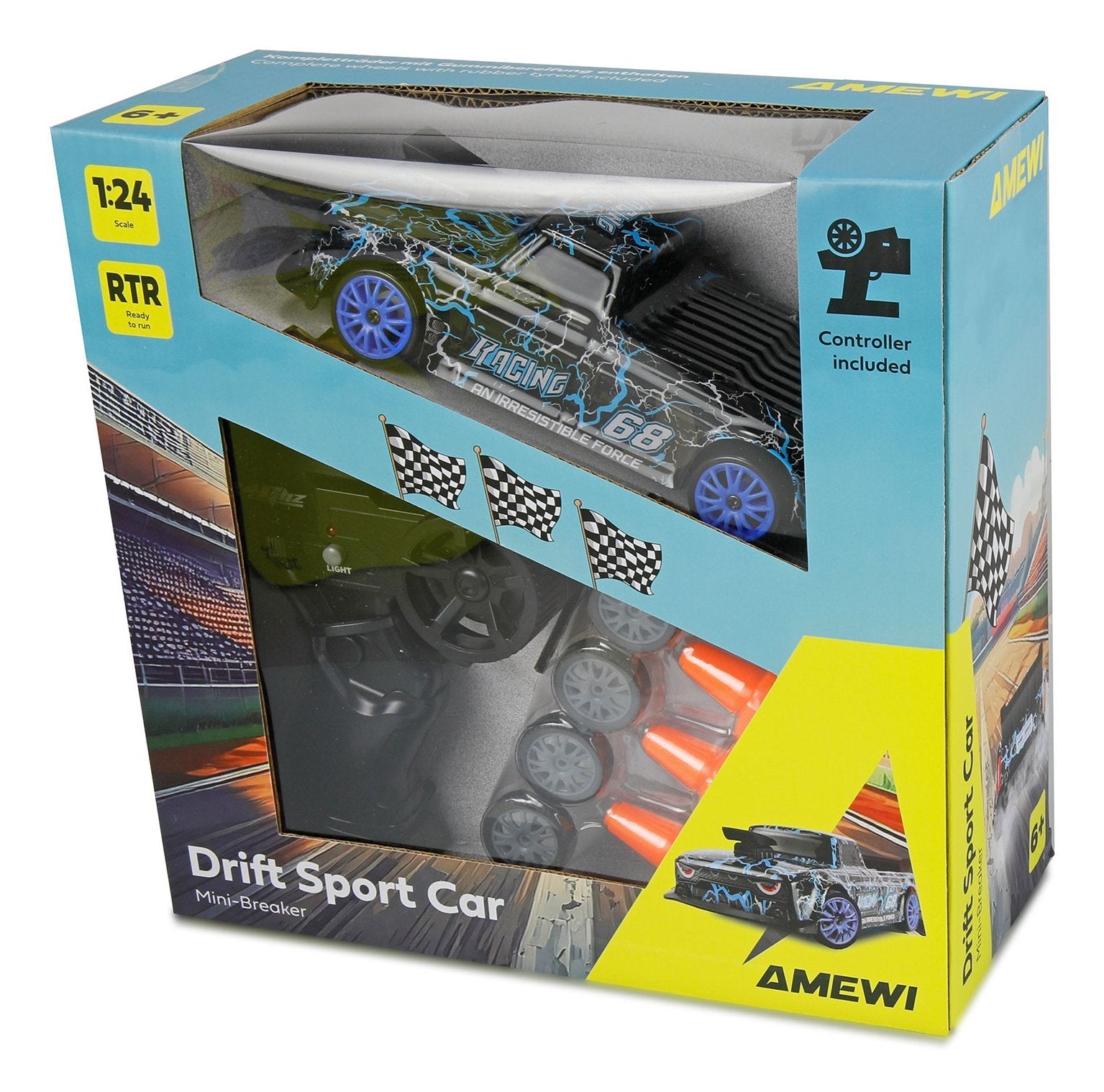 Amewi Drift Sport Car Mini-Breaker 4wd 1:24 Rtr Azul 6+