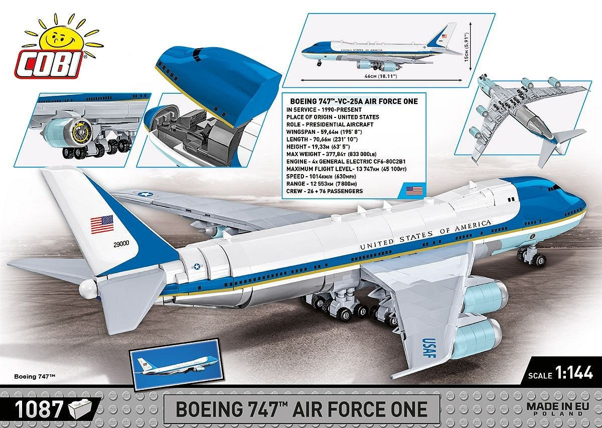 EAN 5902251266103 - COBI Boeing 747 Air Force One imagen 4