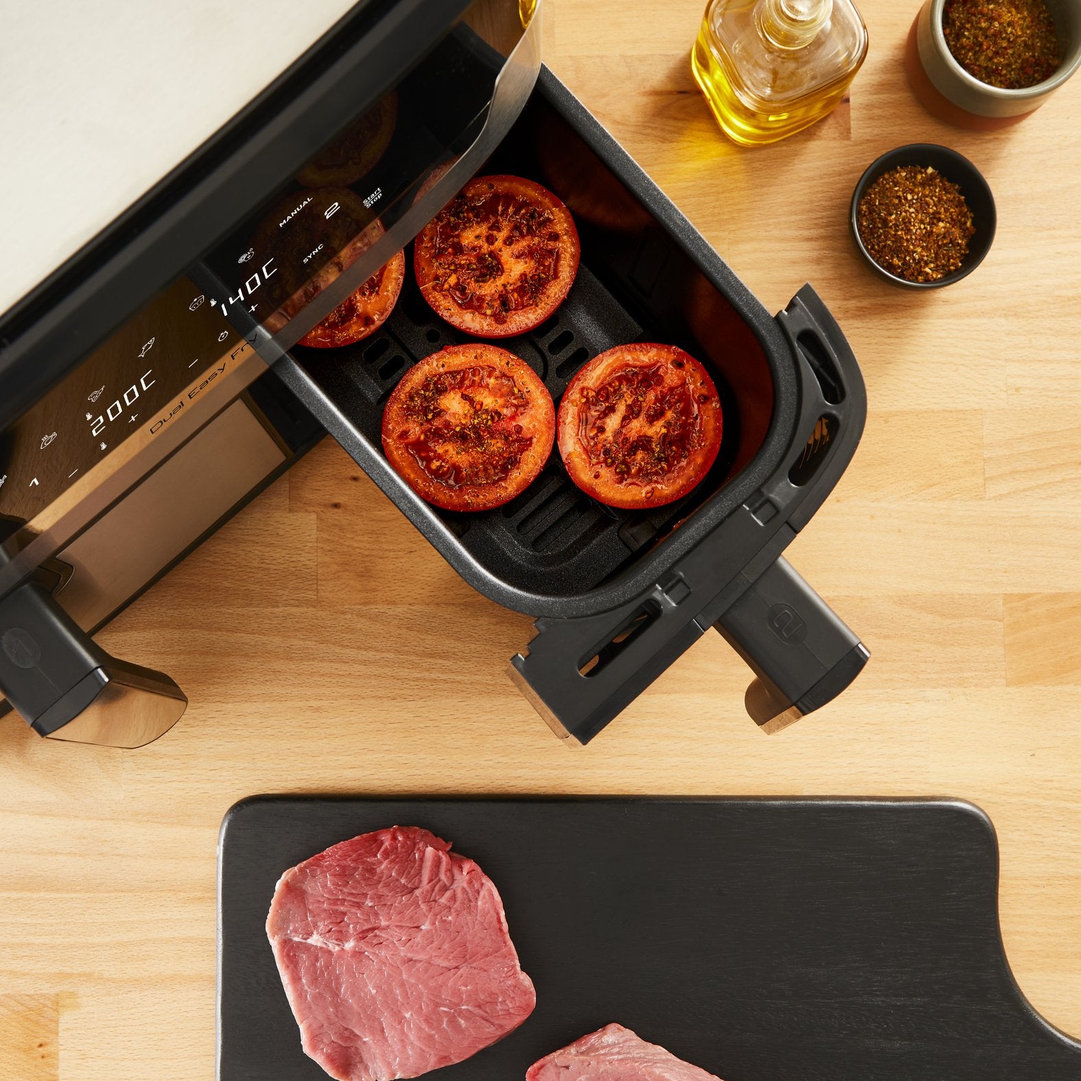 EAN 3045380024236 - Tefal Dual Easy Fry & Grill EY905D Doble 8,3 L Independiente 2700 W Freidora de aire caliente Acero inoxi imagen 11