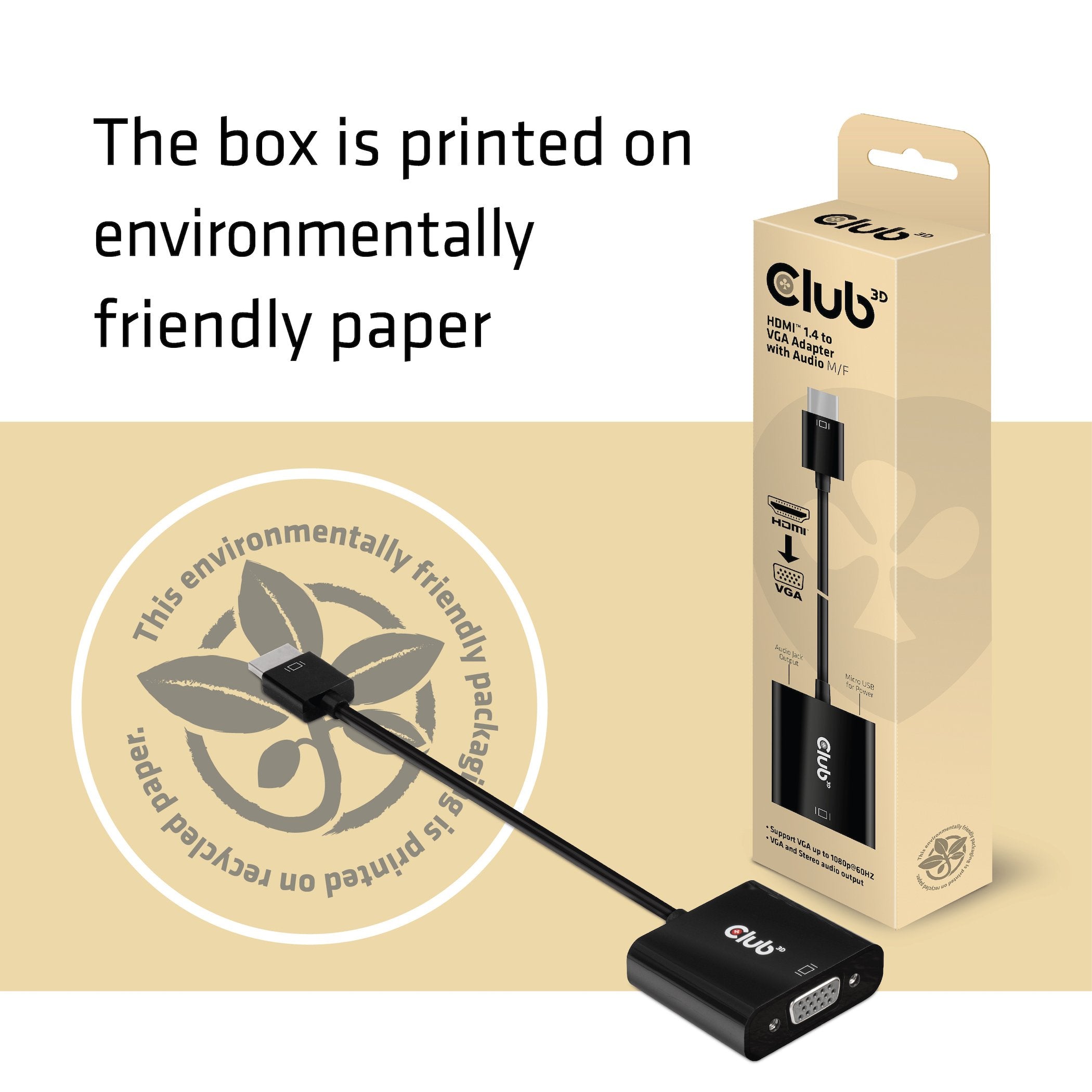 Adaptador Club3d Hdmi 1.4 A Vga (M / F), Activo Con Audio