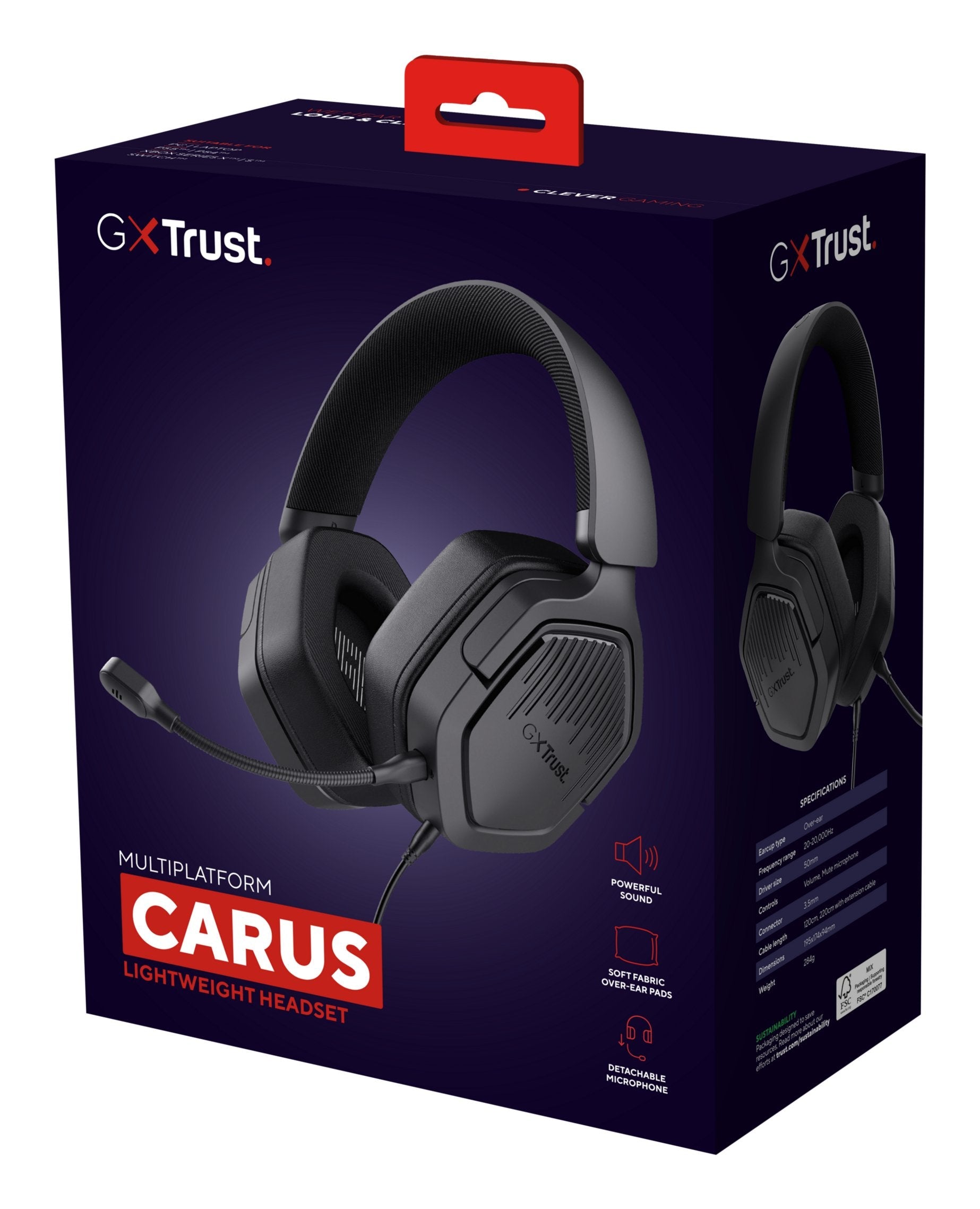Auriculares Gaming Con Micrófono Trust Gaming Gxt 492 Carus Jack 3.5 Negros