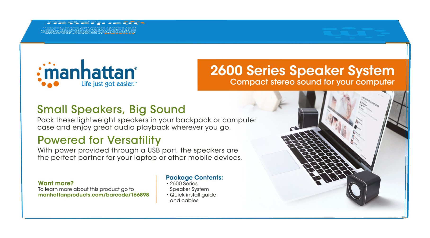Manhattan Lautsprechersymem Usb 2 Lautsprecher Negro