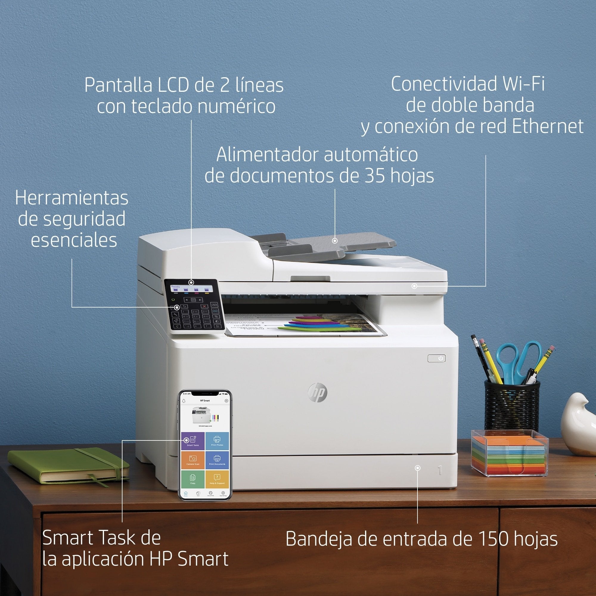 Multifunción Láser Color Hp Láserjet Pro M183fw Wifi Fax Blanca