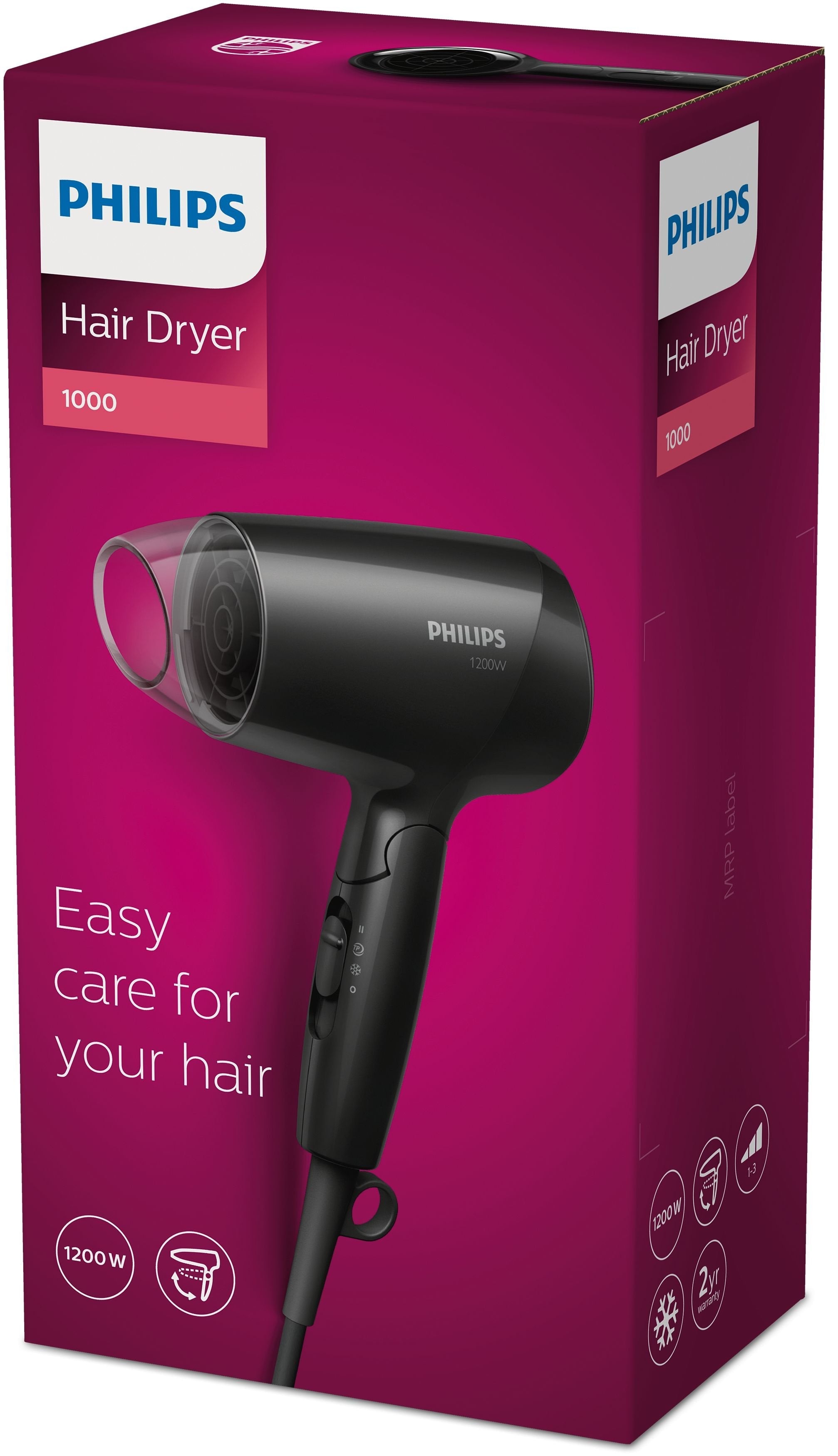 EAN 8710103887119 - Philips Essential Care BHC010/10 secador 1200 W Negro imagen 3