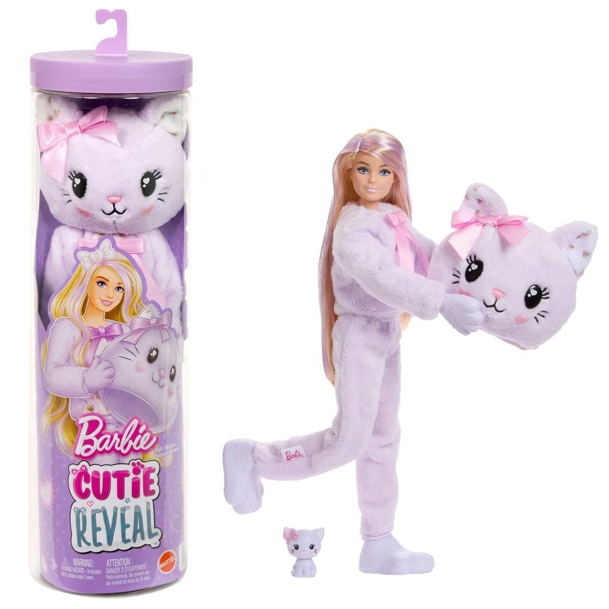 Muñeca Gatito Lila Cutie Reveal Lazos Dulces Barbie