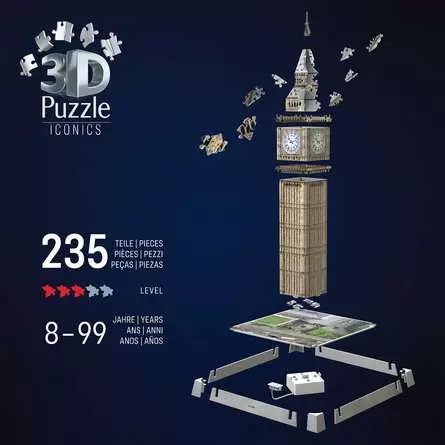 Ravensburger 3d Puzzle Iconics: Big Ben - Con Luz 216 Partes 12008025