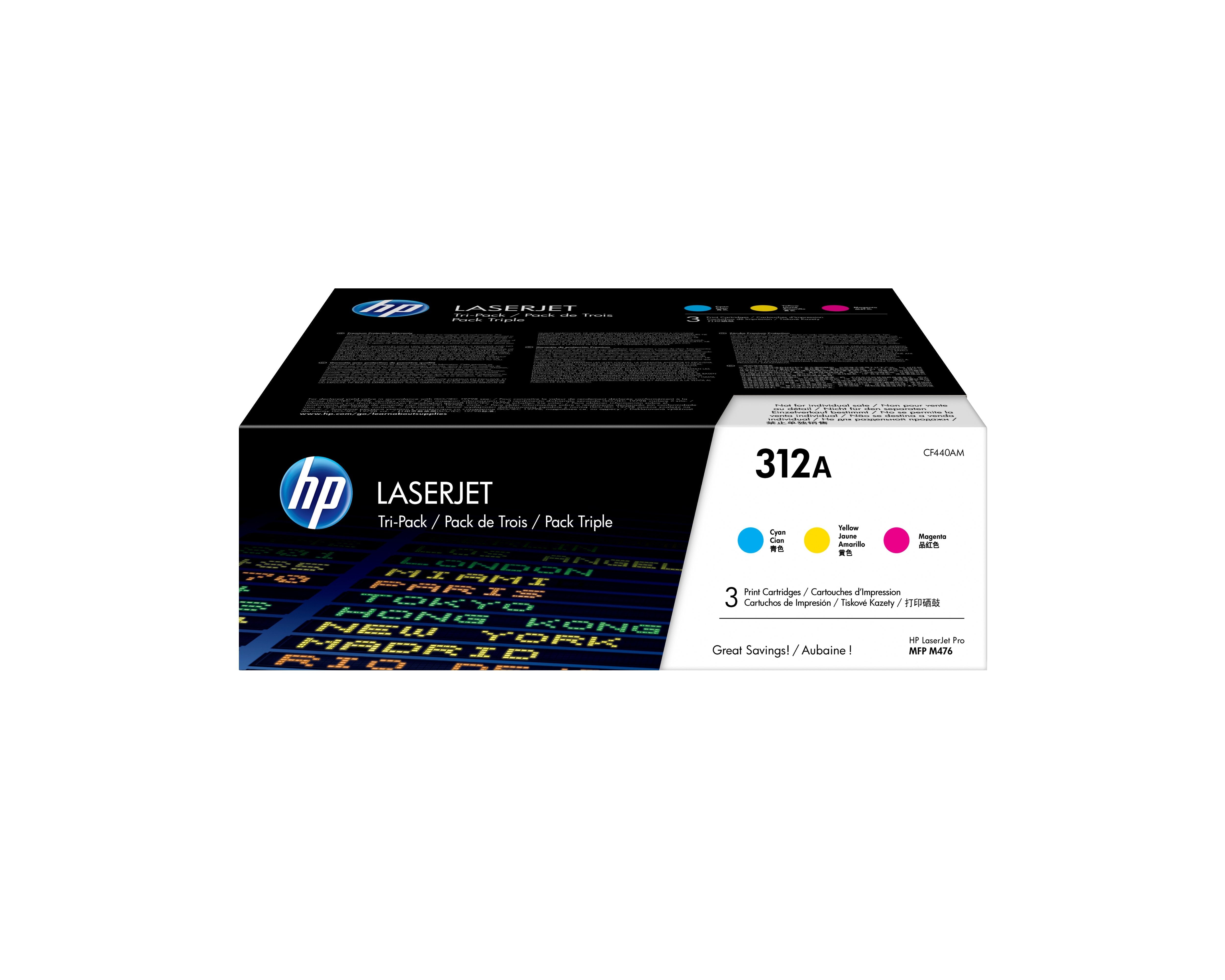 EAN 0888793635193 - HP 312A 3-pack Cyan/Magenta/Yellow Original LaserJet Toner Cartridges cartucho de tóner 3 pieza(s) Cian, imagen 1