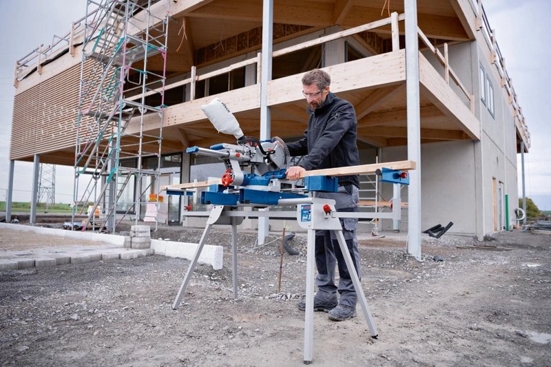 Tronzadora E Ingletadora A Batería Bosch Professional Biturbo Gcm 18v-254 D Professional Sierra Tronzadora E Ingletadora Azul, Sin Batería Ni Cargador