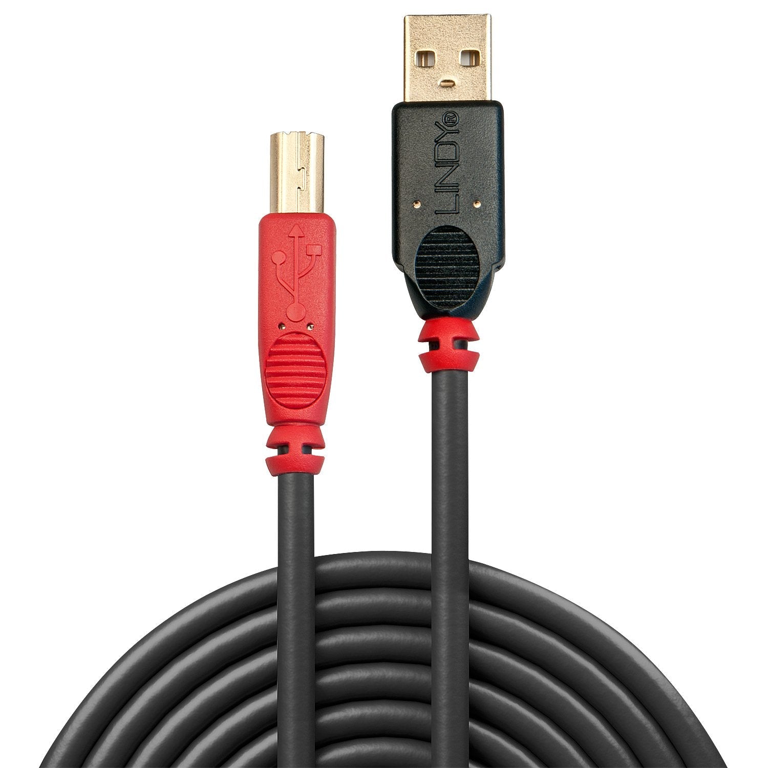 Lindy 42762 Cable Usb 15 M Usb 2.0 Usb A Usb B Activo Negro, Rojo