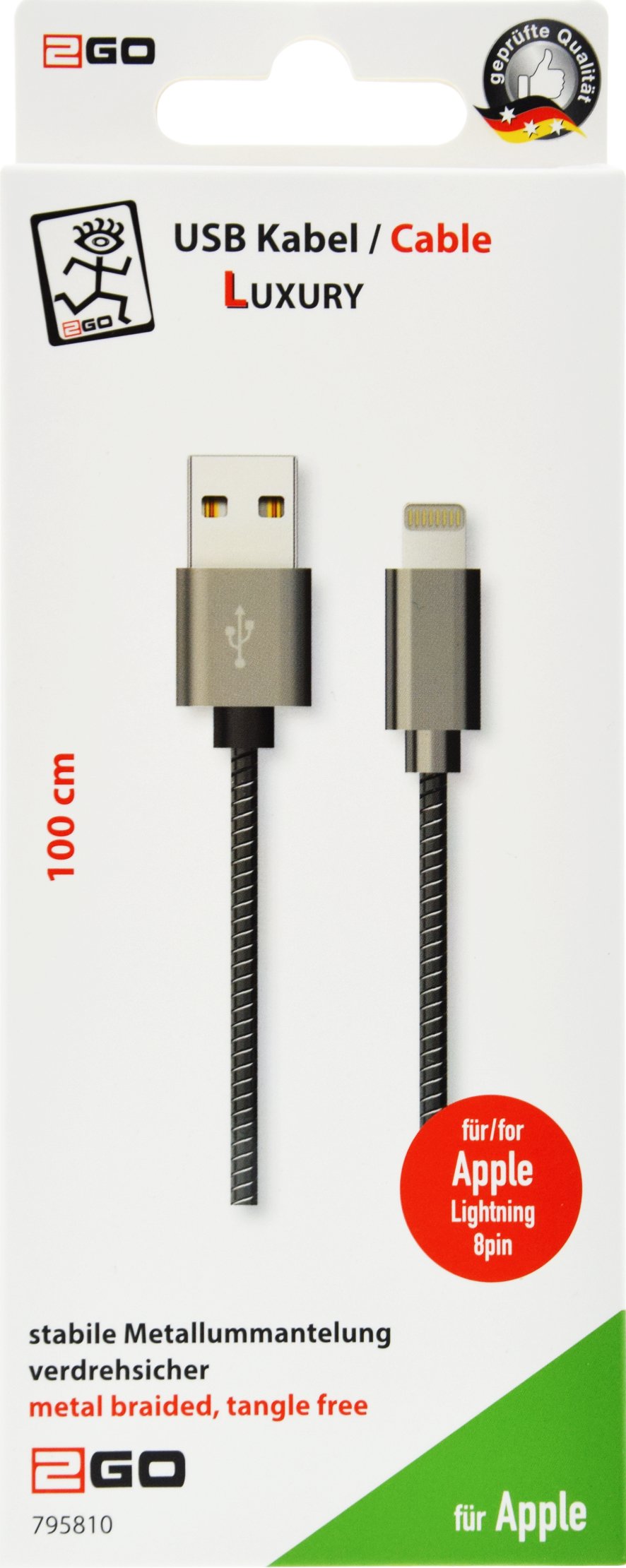Cable 2go 795810 De Conector Lightning 1 M