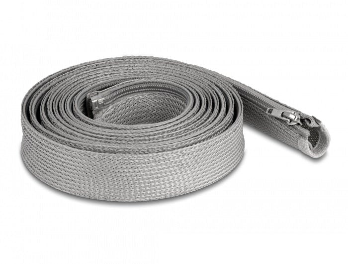 Delock Manga Trenzada Con Cremallera Resistente Al Calor 3 M X 20 Mm Gris