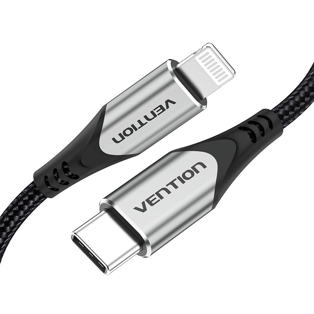 Cable Usb 2.0 Tipo-C Lightning Vention Tachf Usb Tipo-C Macho Lightning Macho 1m Gris