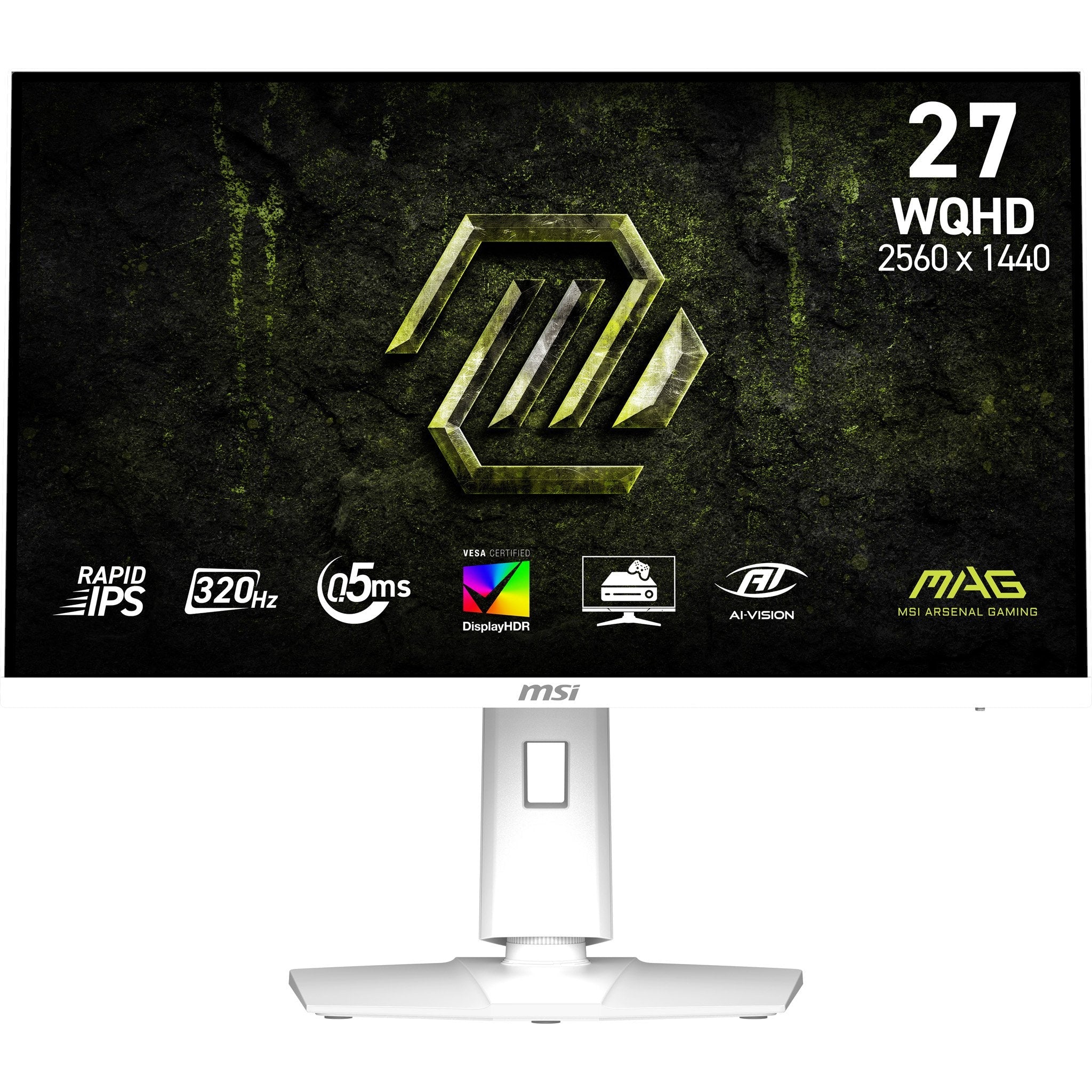 Monitor Msi (27") 2560 X 1440 Pixel 9s6-3ce49h-028 16:9 Wide Quad Hd Rapid Ips 0,5 Ms 320 Hz Hdr Displayport Hdmi Pivot Height Vesa