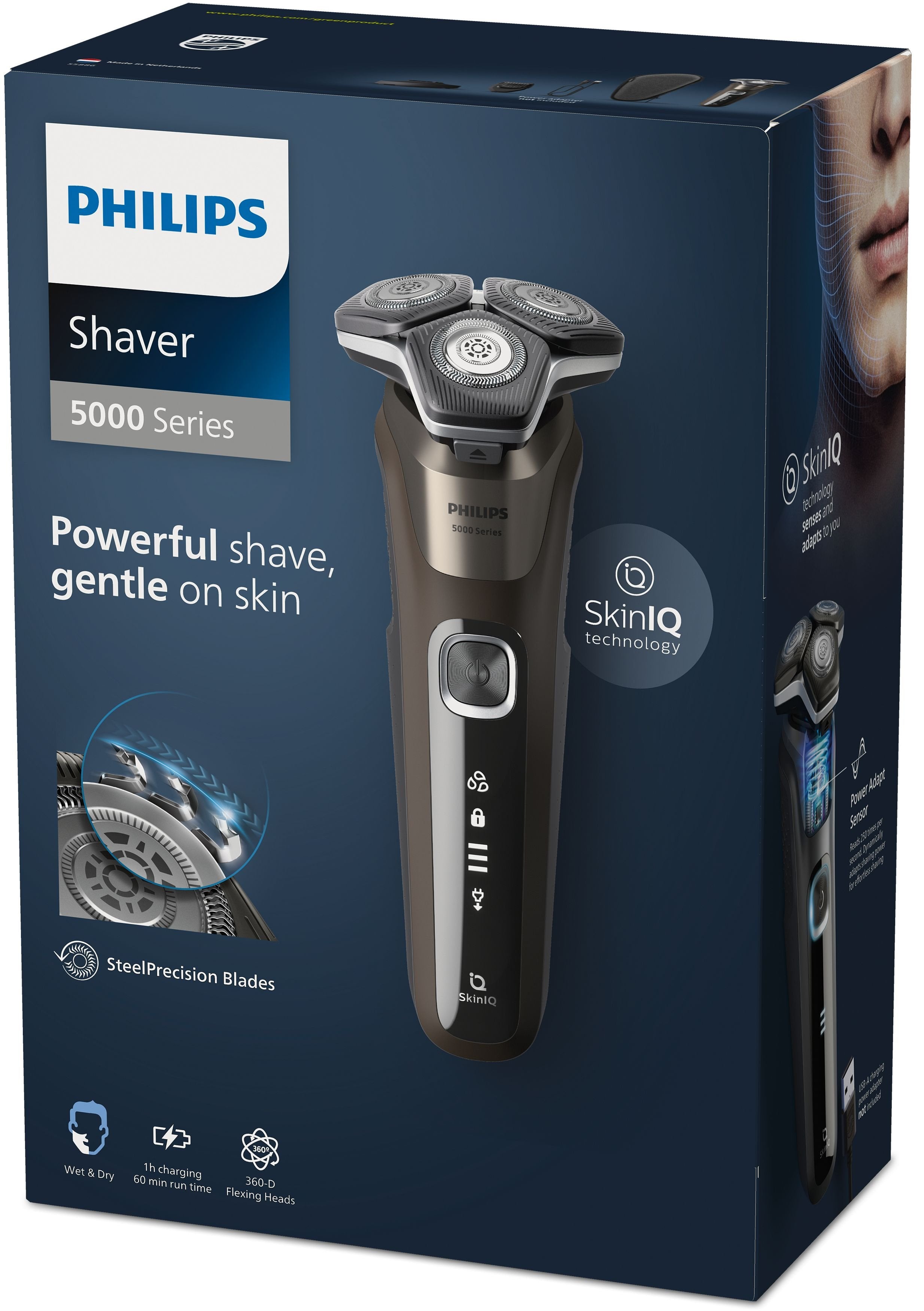Afeitadora Eléctrica Para Hombre Marrón + Estuche Philips Serie 5000 S5886/38