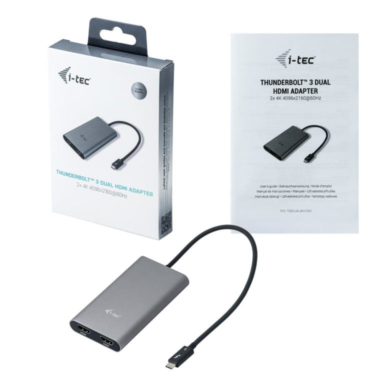 EAN 8595611701917 - i-tec TB3DUAL4KHDMI Adaptador gráfico USB 4096 x 2160 Pixeles Gris, Turquesa imagen 4