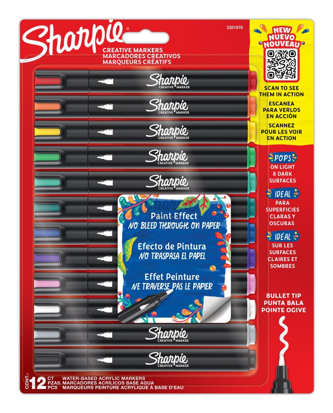 EAN 3026982010704 - Sharpie 2201070 marcador 12 pieza(s) Punta redonda imagen 1