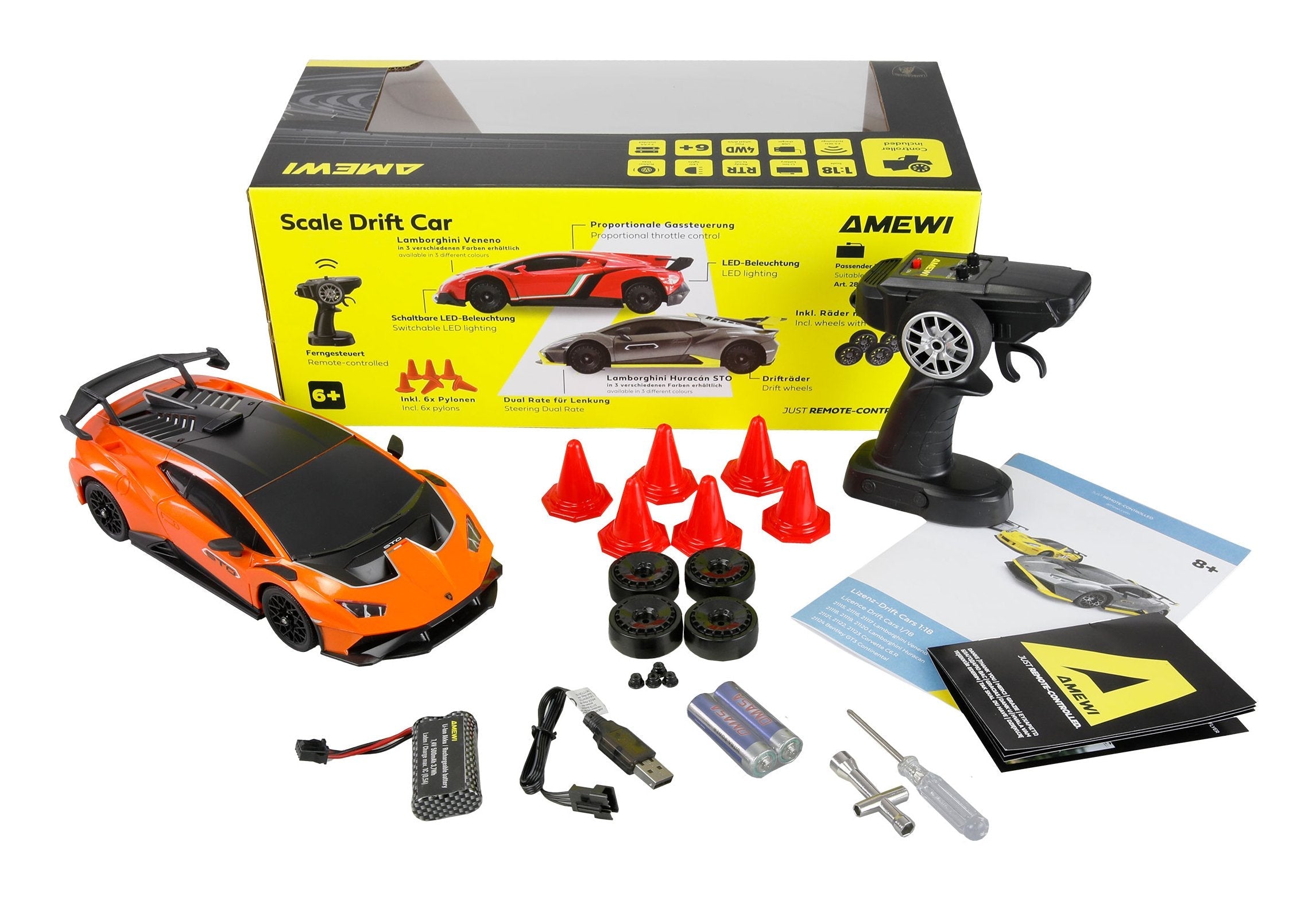 EAN 4262500343001 - Amewi Huracan STO modelo controlado por radio Coche de carreras Motor eléctrico 1:18 imagen 2