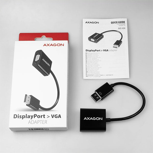 EAN 8595247904386 - Axagon RVD-VGN adaptador de cable de vídeo 0,15 m DisplayPort VGA (D-Sub) Negro imagen 7