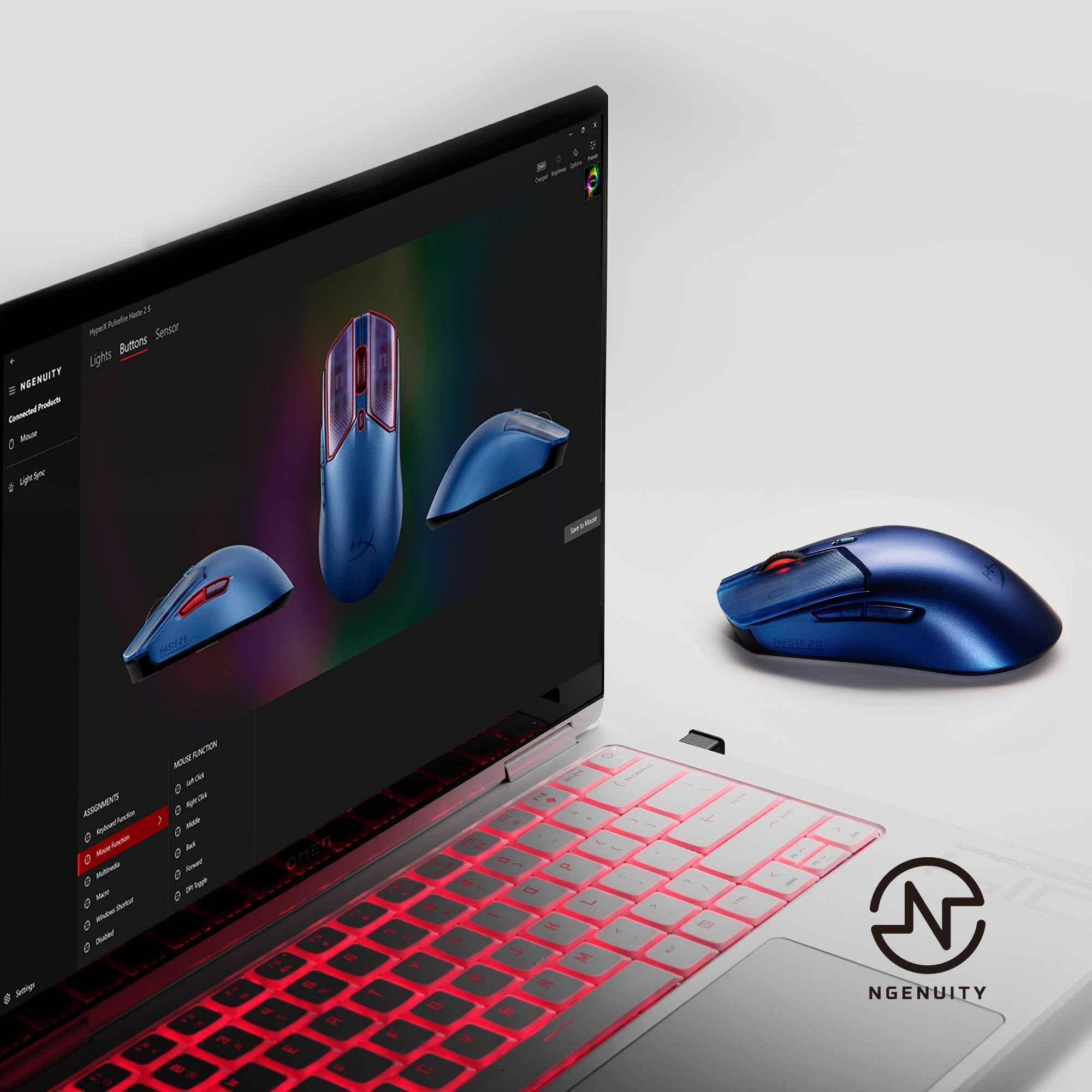 Hp Ratón Gaming Inalámbrico Hyperx Pulsefire Haste 2 S Azul Marino
