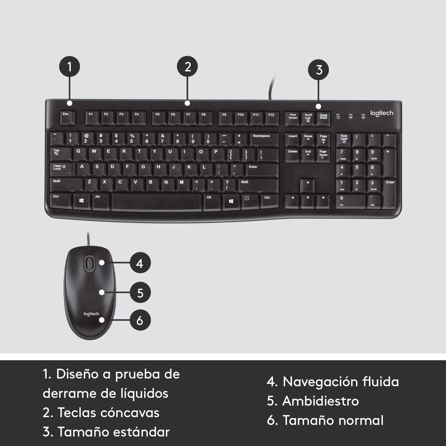 EAN 5099206020580 - Logitech 920-002550 teclado Ratón incluido USB QWERTY Español Negro imagen 12