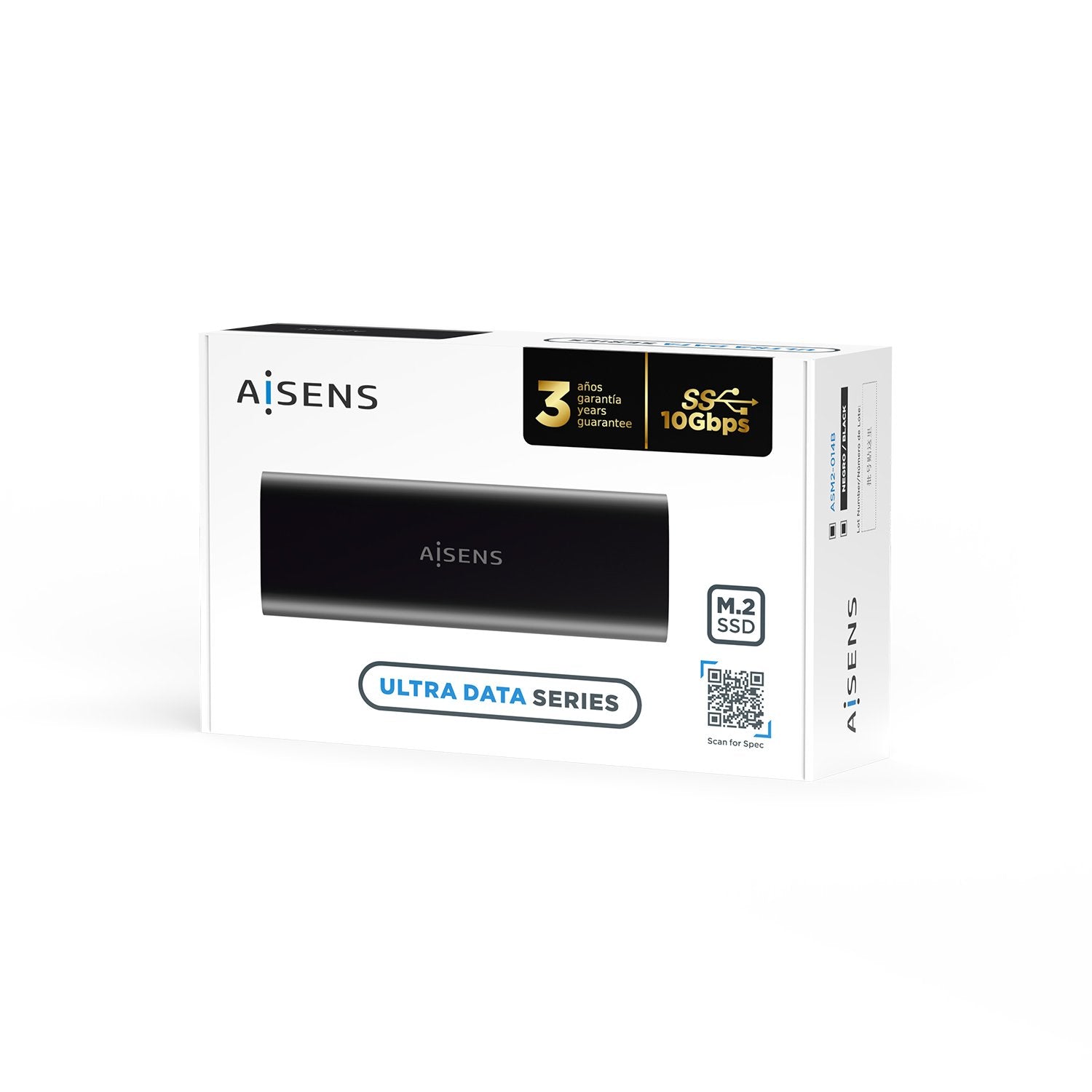Aisens Caja Externa Para Disco Ssd M.2 Sata Nvme Usb 3.1 Sin Tornillos Asm2-014b