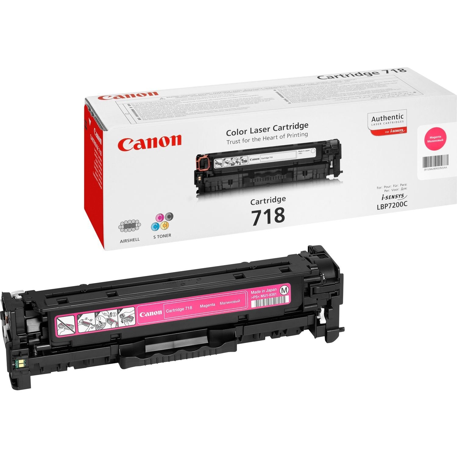 EAN 4960999628578 - Canon CRG-718 M cartucho de tóner 1 pieza(s) Original Magenta imagen 1