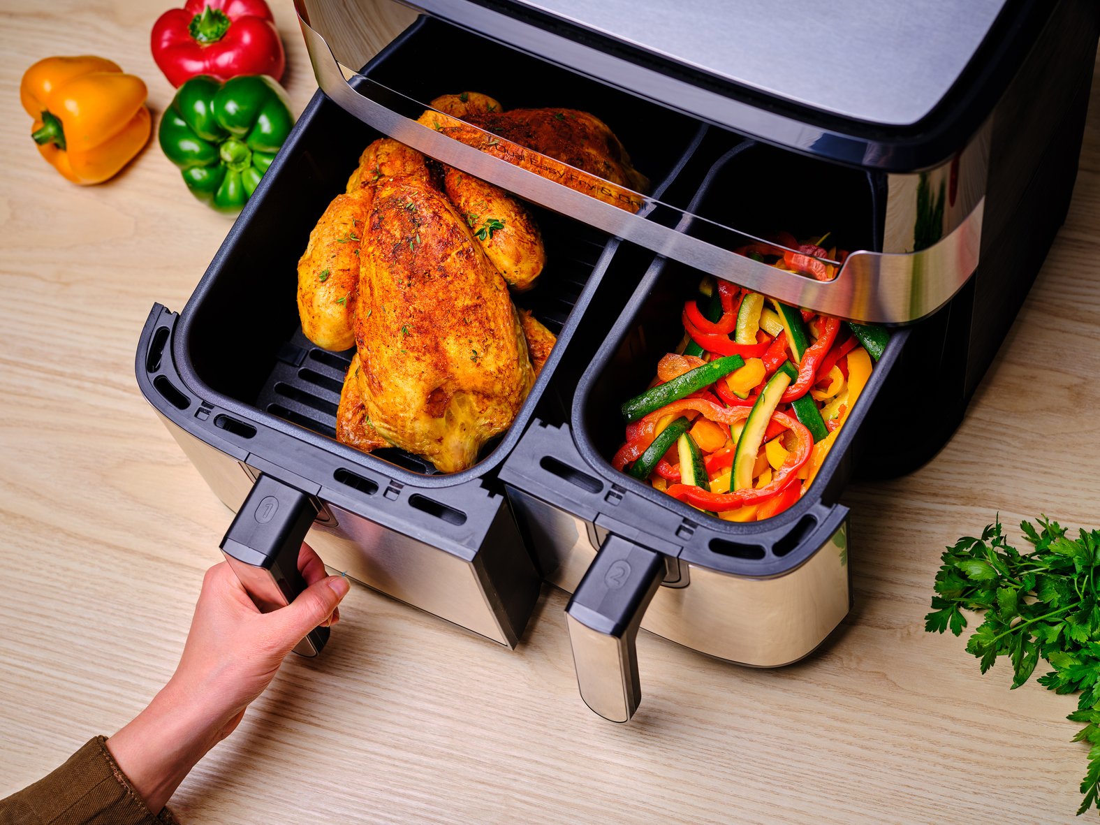 Freidora Tefal Ey905d De Aire Caliente Acero Fino/Negro