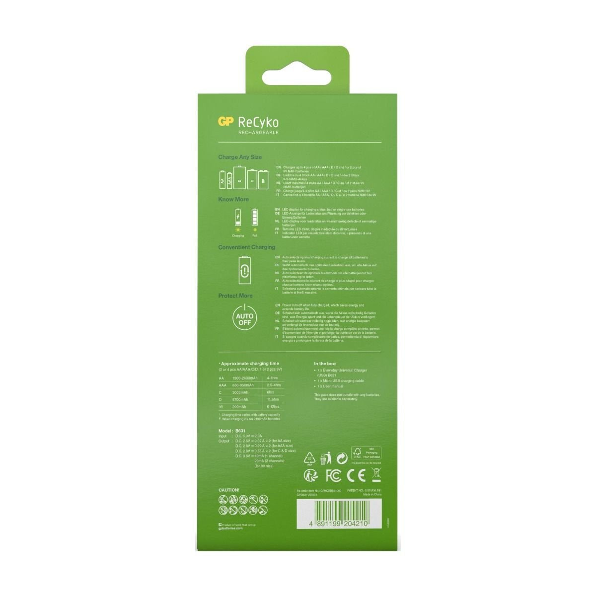EAN 4891199202971 - GP Batteries B631 cargador de batería Pilas de uso doméstico USB imagen 6