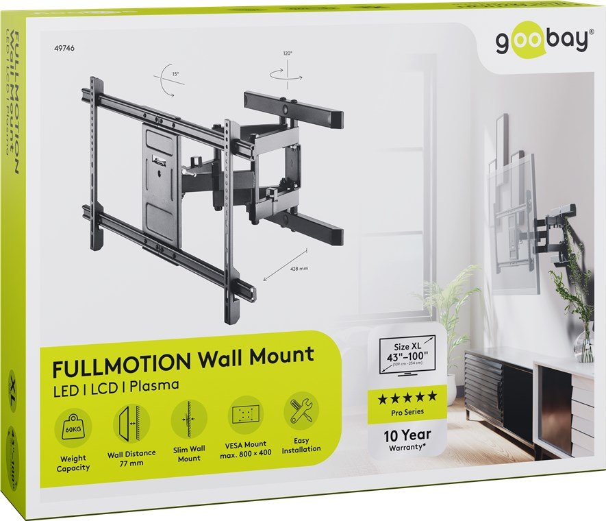 EAN 4040849497469 - Goobay 49746 soporte para TV 2,54 m (100") Negro imagen 11
