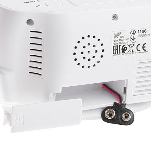 EAN 5905575903150 - Adler AD 1186W despertador Reloj despertador digital Negro, Blanco imagen 6