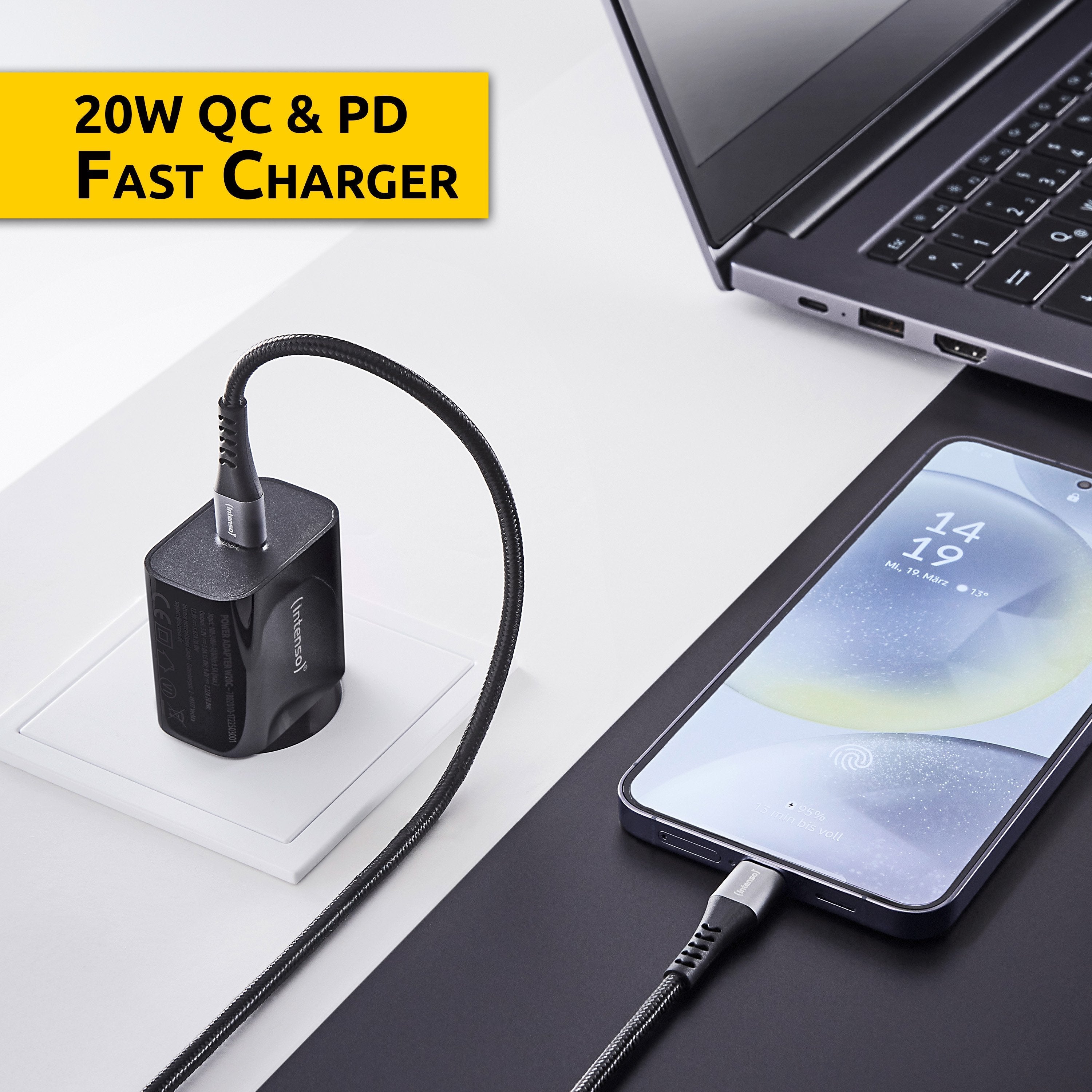 Intenso Usb-Ladegerät Usb-C 20 Watt Negro