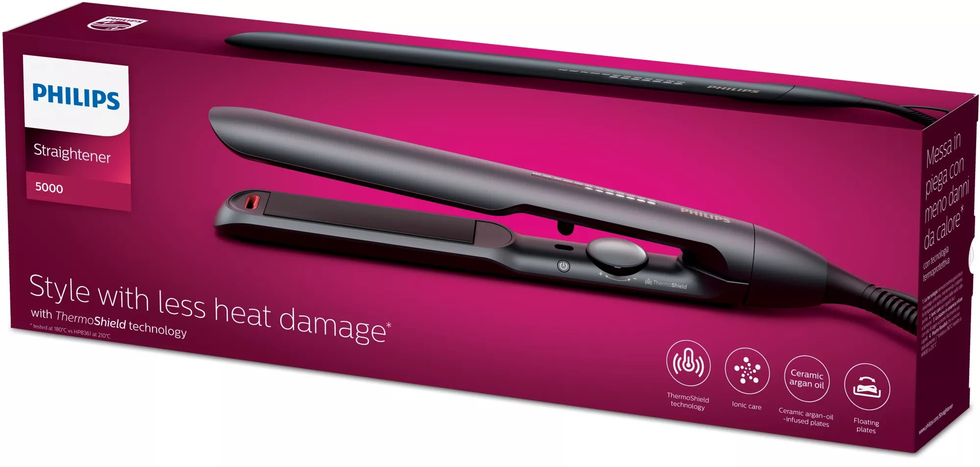 EAN 8710103974123 - Philips 5000 series BHS510/00 Utensilio de peinado Caliente Negro 1,8 m imagen 2