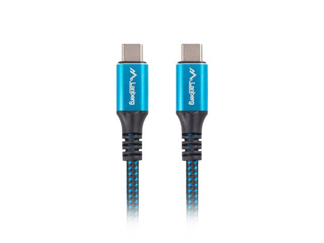 Cable Usb-C 4.0 Lanberg Macho/Macho 0.5m 100w 8k 30hz Negro/Azul